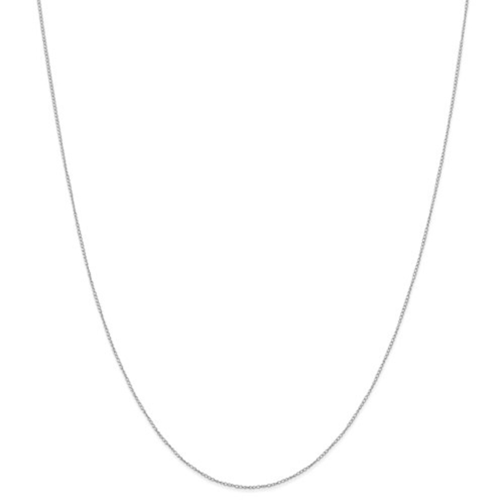 Real 14kt White Gold 20 inch Carded .42mm Curb with Spring Ring Clasp Chain