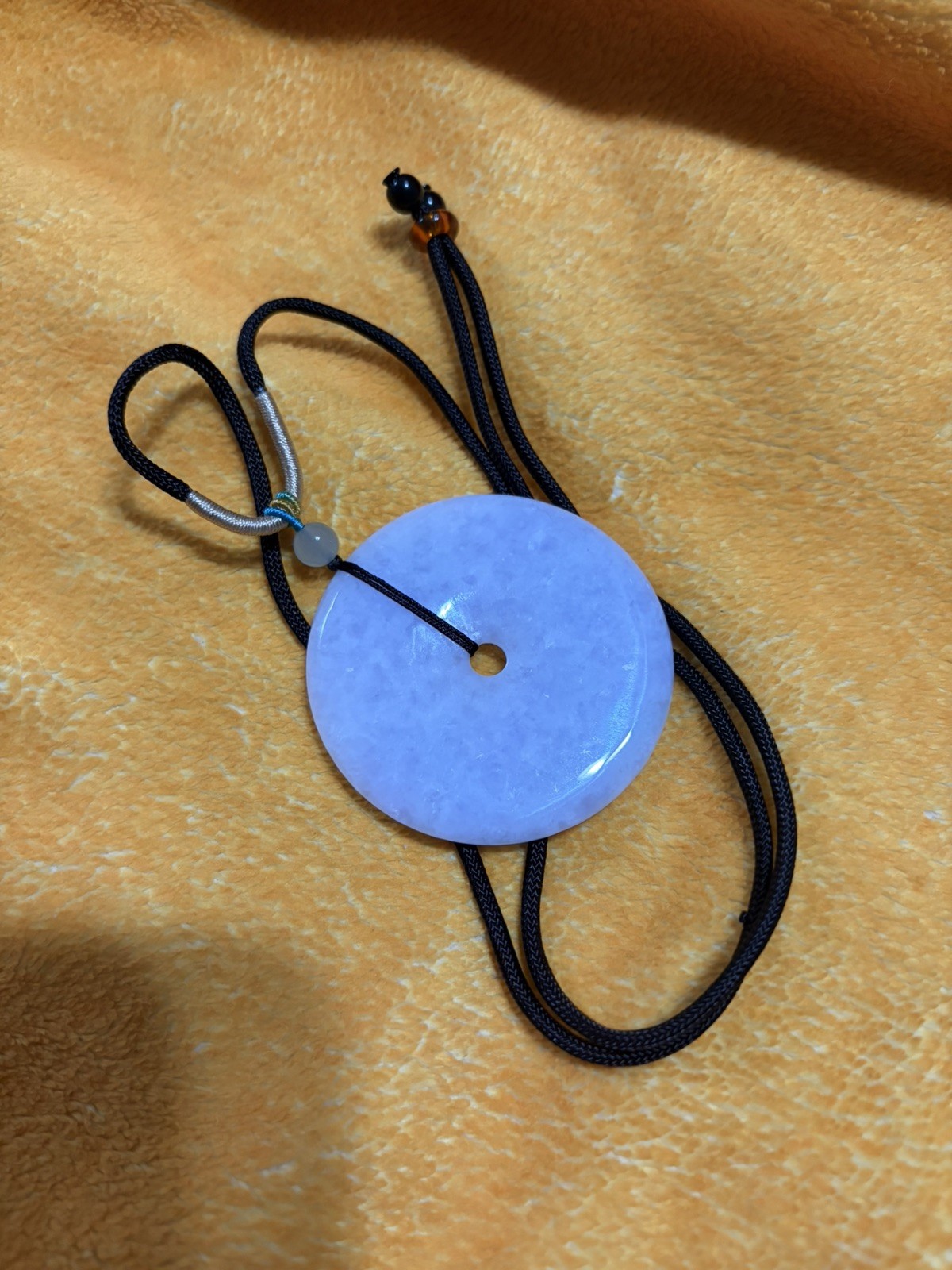 Untreated Burma Myanmar Grade A Jadeite LAVENDER Large Pendant 纯天然翡翠A货紫平安扣
