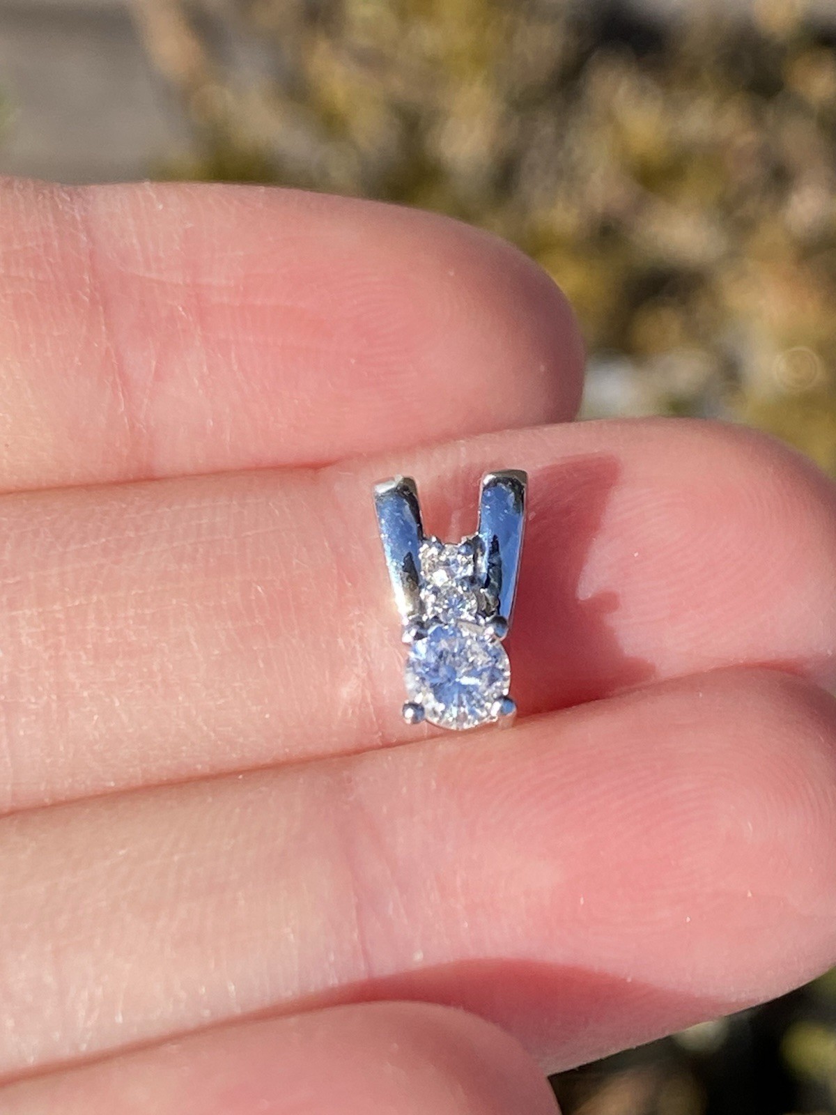 Solid Platinum 0.30CTW 100% Natural Round Diamond Pendant