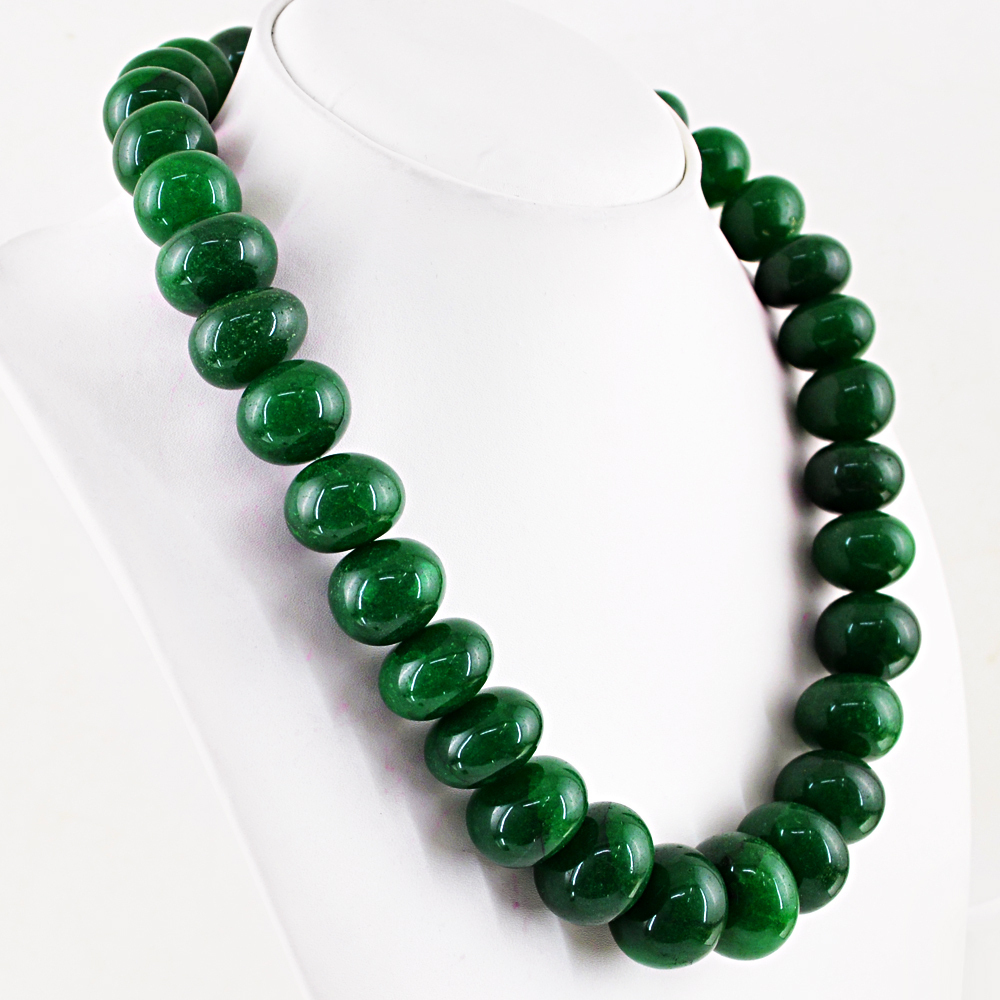 1118.50 CTS EARTH MINED ENHANCED EMERALD ROUND SHAPE HUGE BEADS NECKLACE (DG)