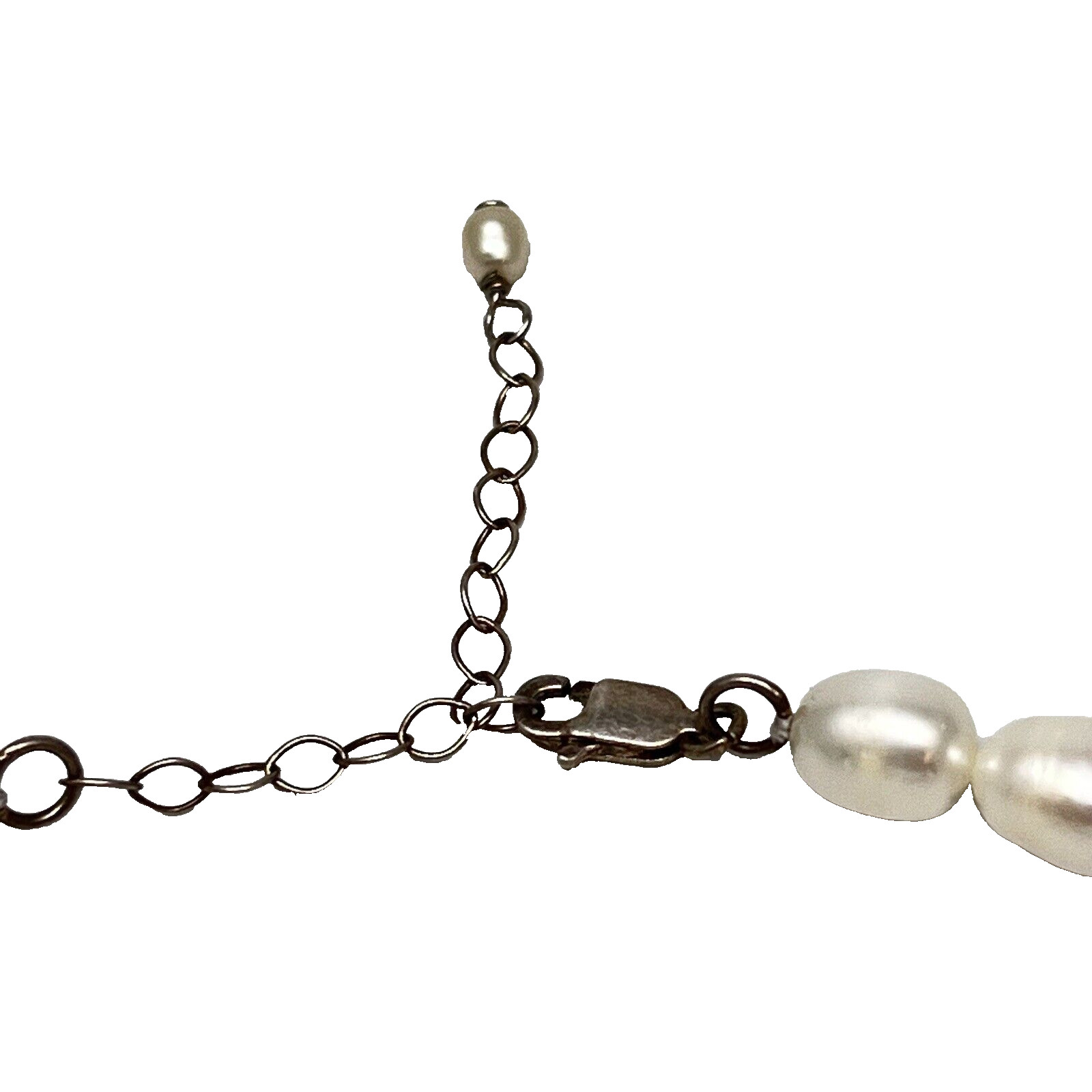 Womens Pearl Necklace Genuine Cultured Fresh Water Barrel Sterling Clasp 21in