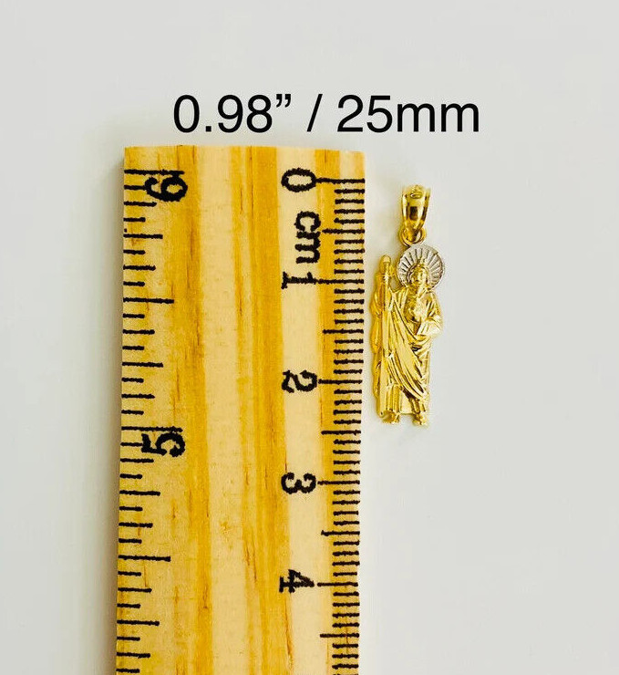 14K Solid Gold Saint Jude Thaddeus Pendant, 14K 2T Solid Gold St. Jude-PT0101-02