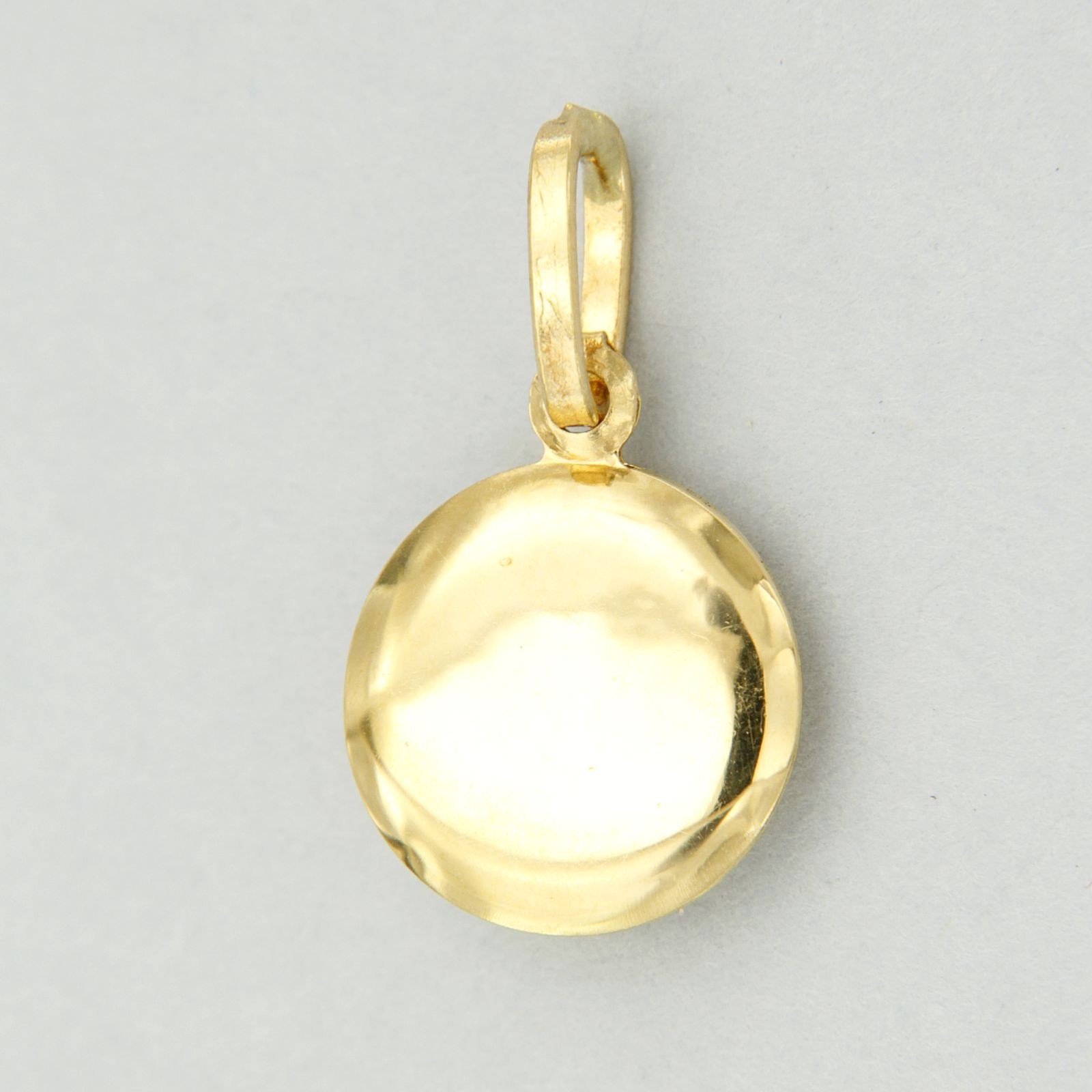 18k Real Yellow GOLD Turkish Greek All Seeing Blue Evil Eye Nazar Pendant Charm