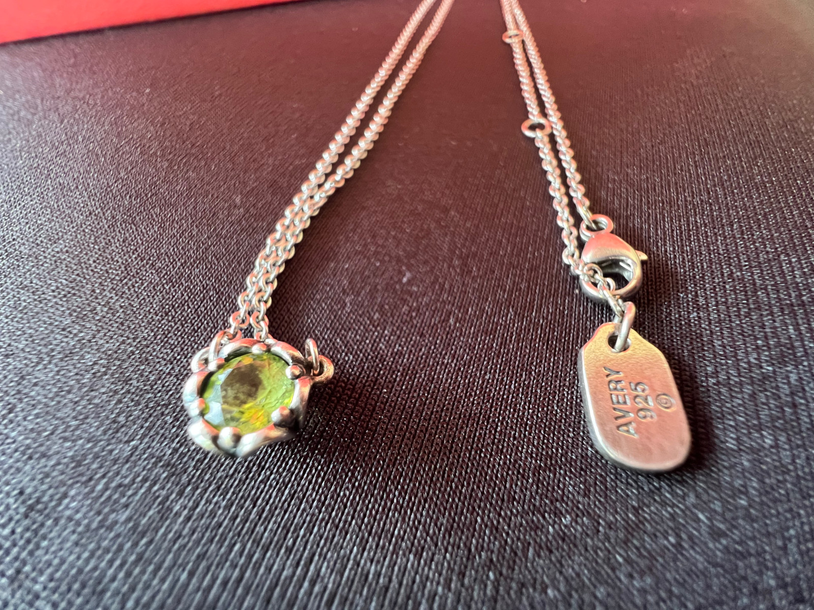 James Avery Sterling Silver August Cherished Birthstone Peridot Necklace 925