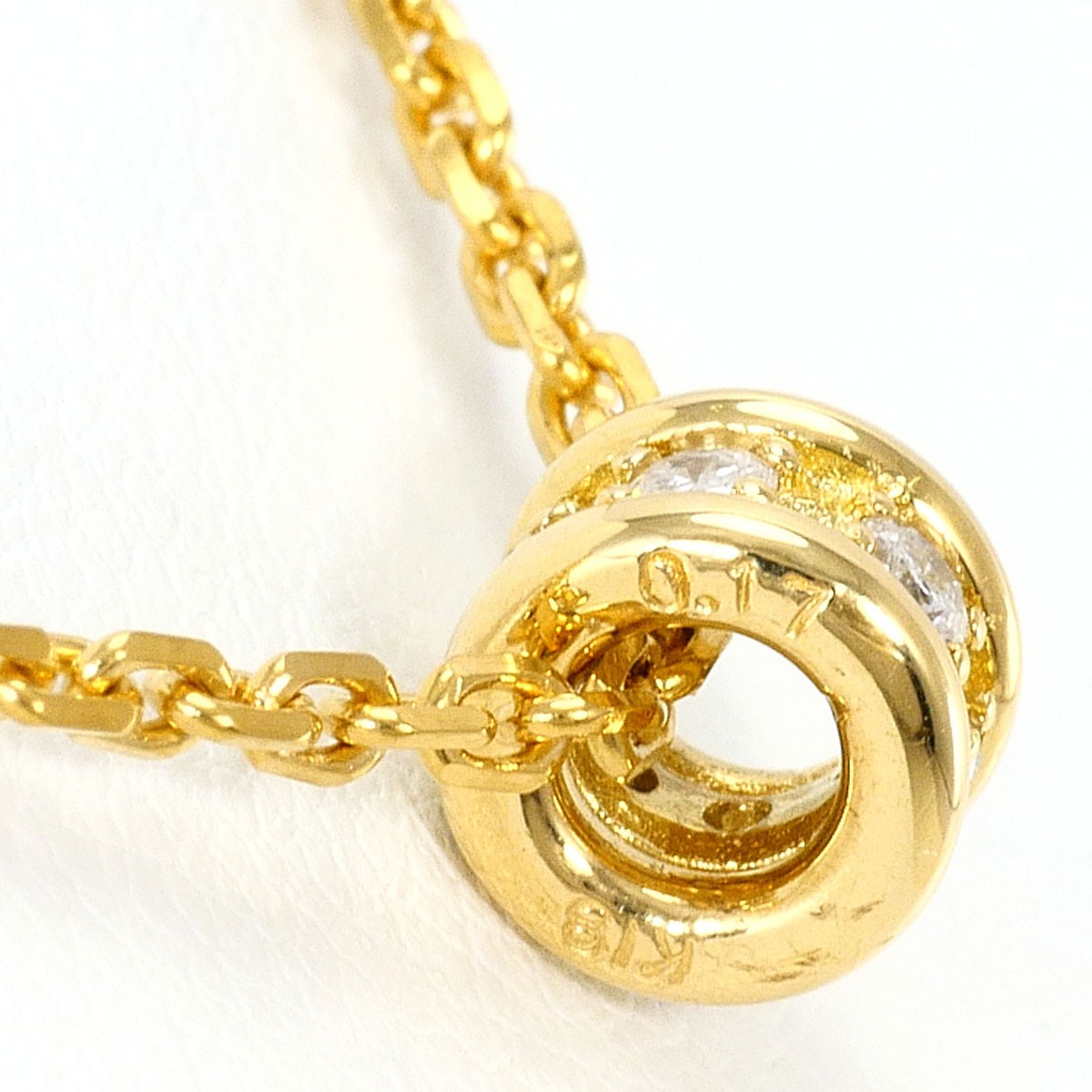 K18 18k gold Necklace Diamond 0.17ct 5.0g 40cm Free shipping Used