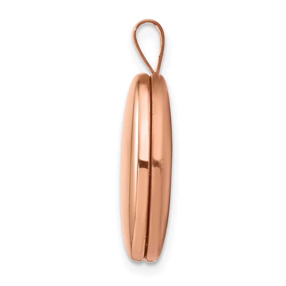 Sterling Silver Rose Gold-plated 20mm Polished Oval Locket Pendant 2.53gm