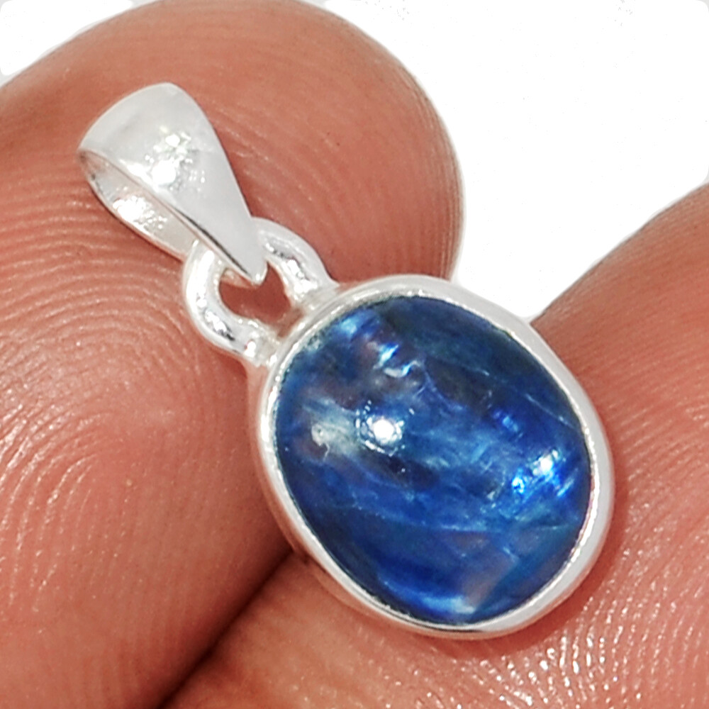 Natural Cabochon Kyanite – Brazil 925 Sterling Silver Pendant Jewelry CP66029