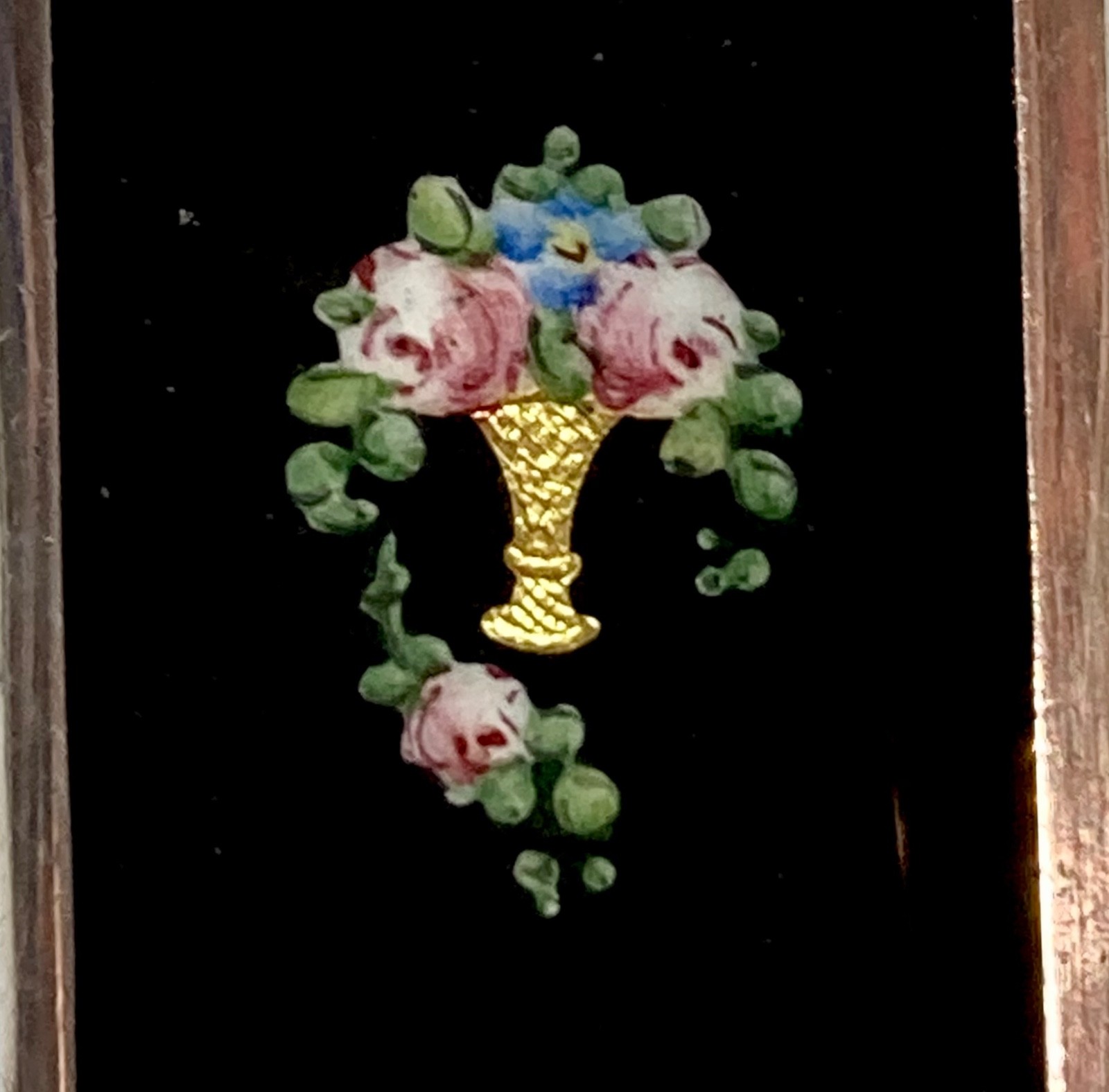 Foster and Bailey F&B sterling silver and painted enamel double photo locket