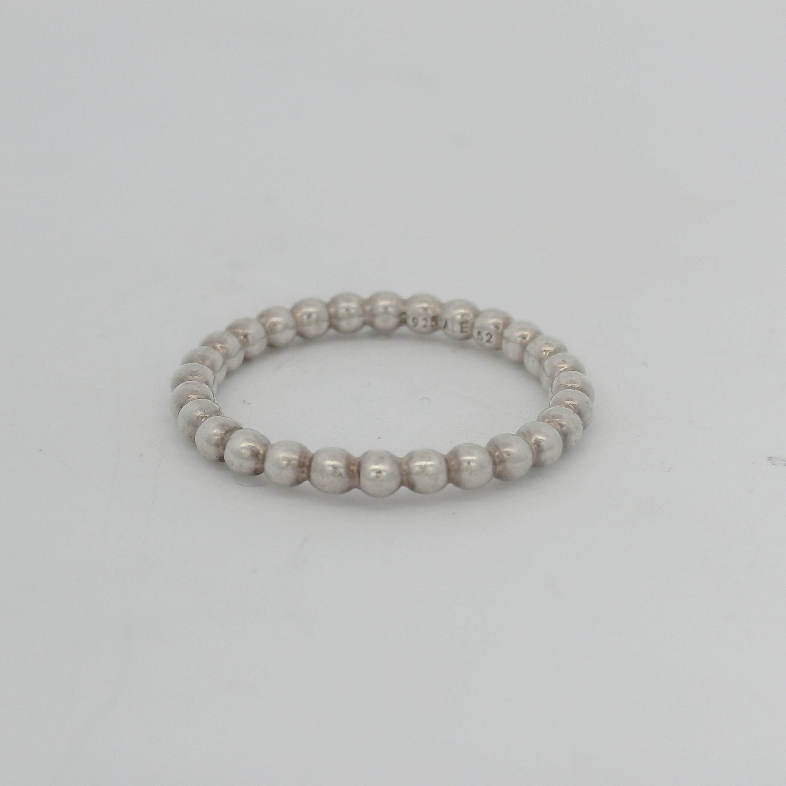 PANDORA Sterling Silver Eternal Clouds Beaded Stackable Band Ring 190615 Size 6