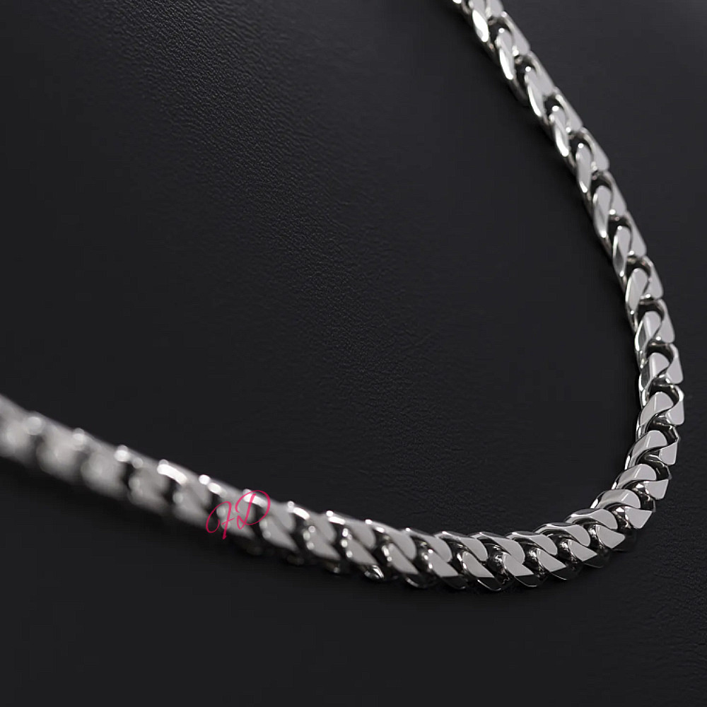 Width 6 MM 950 Platinum Mens Miami Cuban Chain Necklace Length 24 Inches