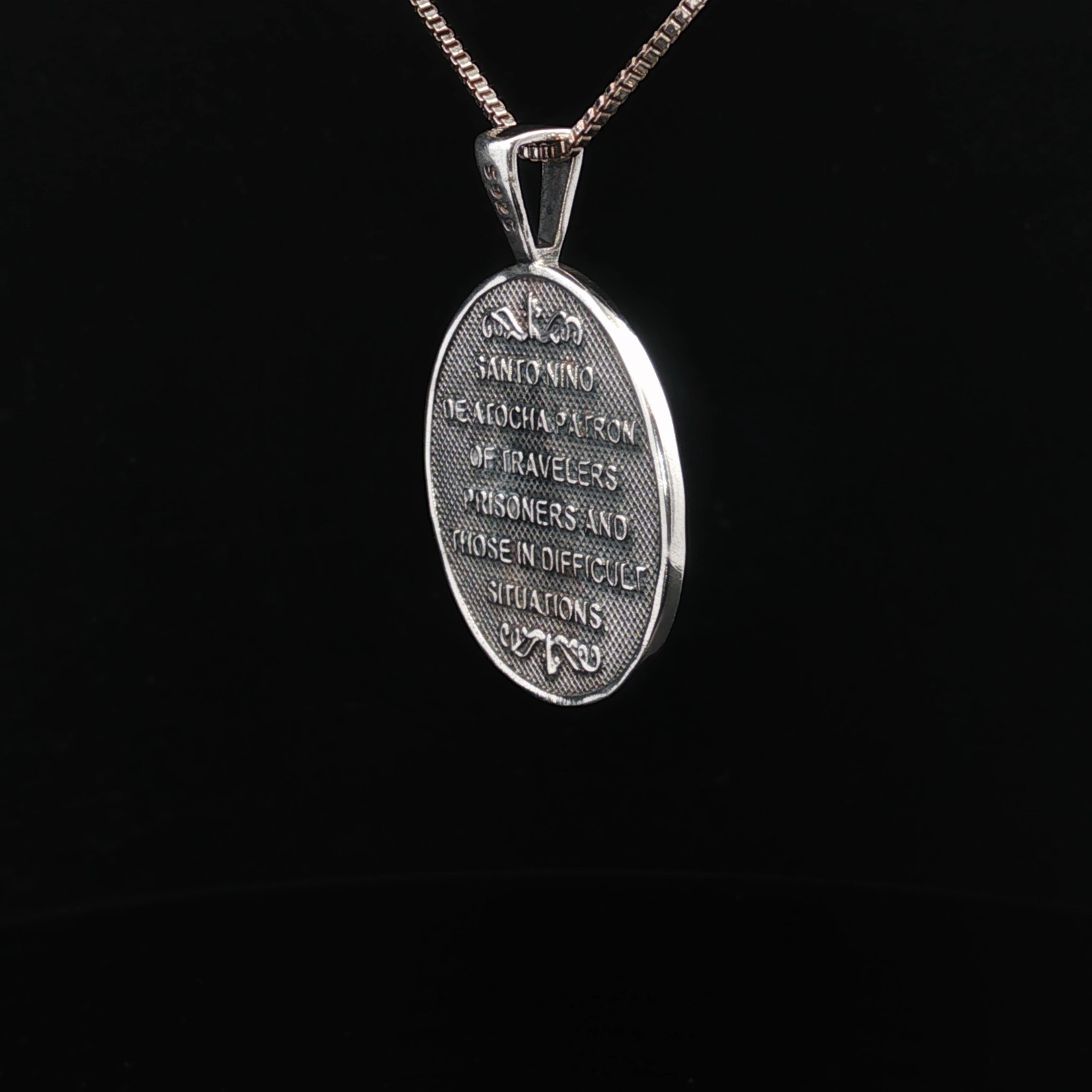 Sterling Silver Santos Nino De Atocha (Holy Infant of Atocha) Necklace