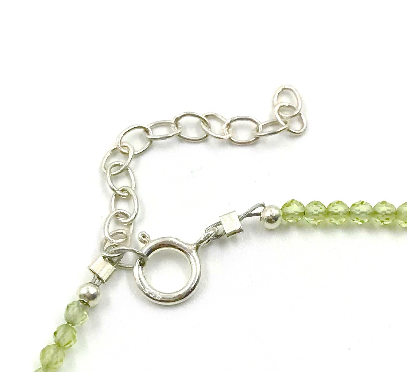 Genuine Peridot Beads 925 Silver Necklace Jewelry Women Handmade USA SELLER