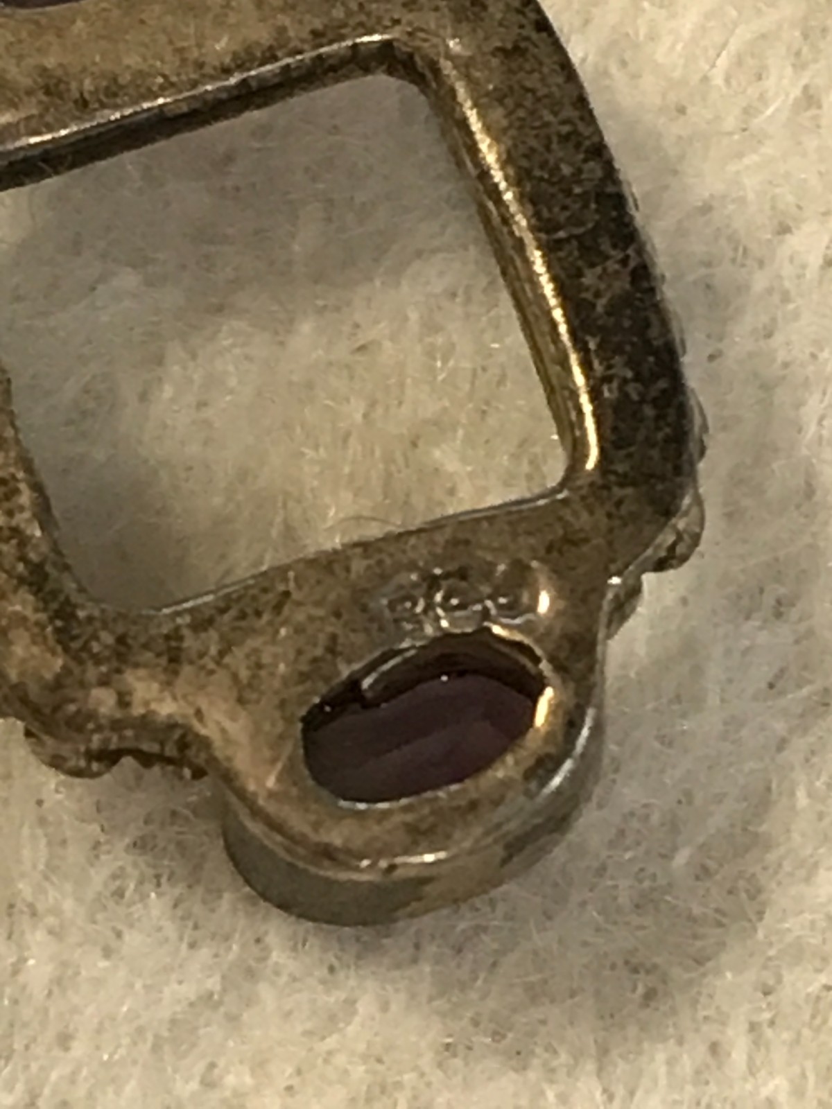 Vintage Faceted Amethyst Flower 16″ Sterling Silver Toggle Necklace Unknown Mark
