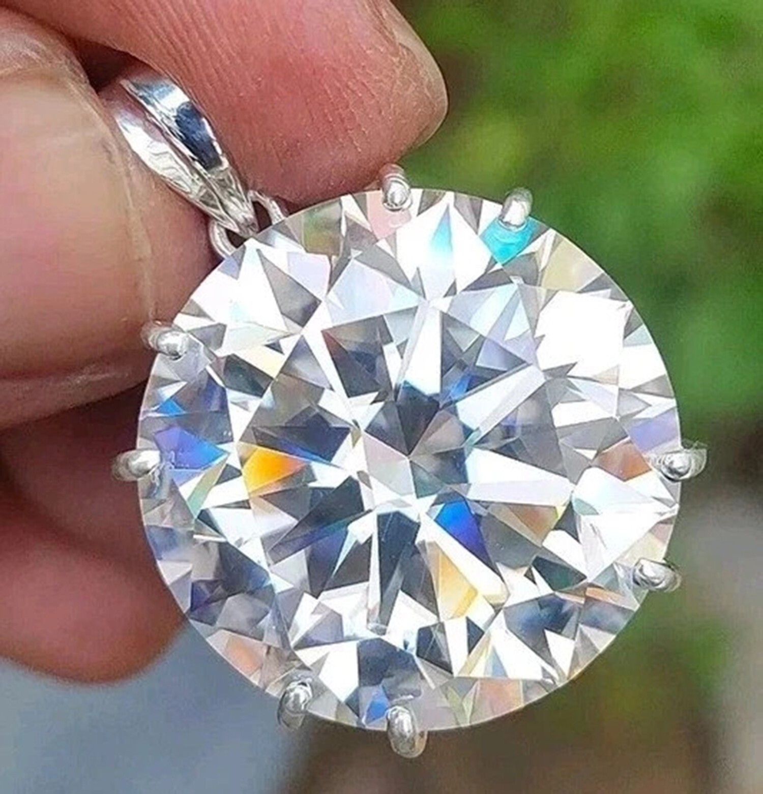 Round Cut Lab Diamond Solitaire Drop Necklace 100 Ct in 925 Silver – Dainty