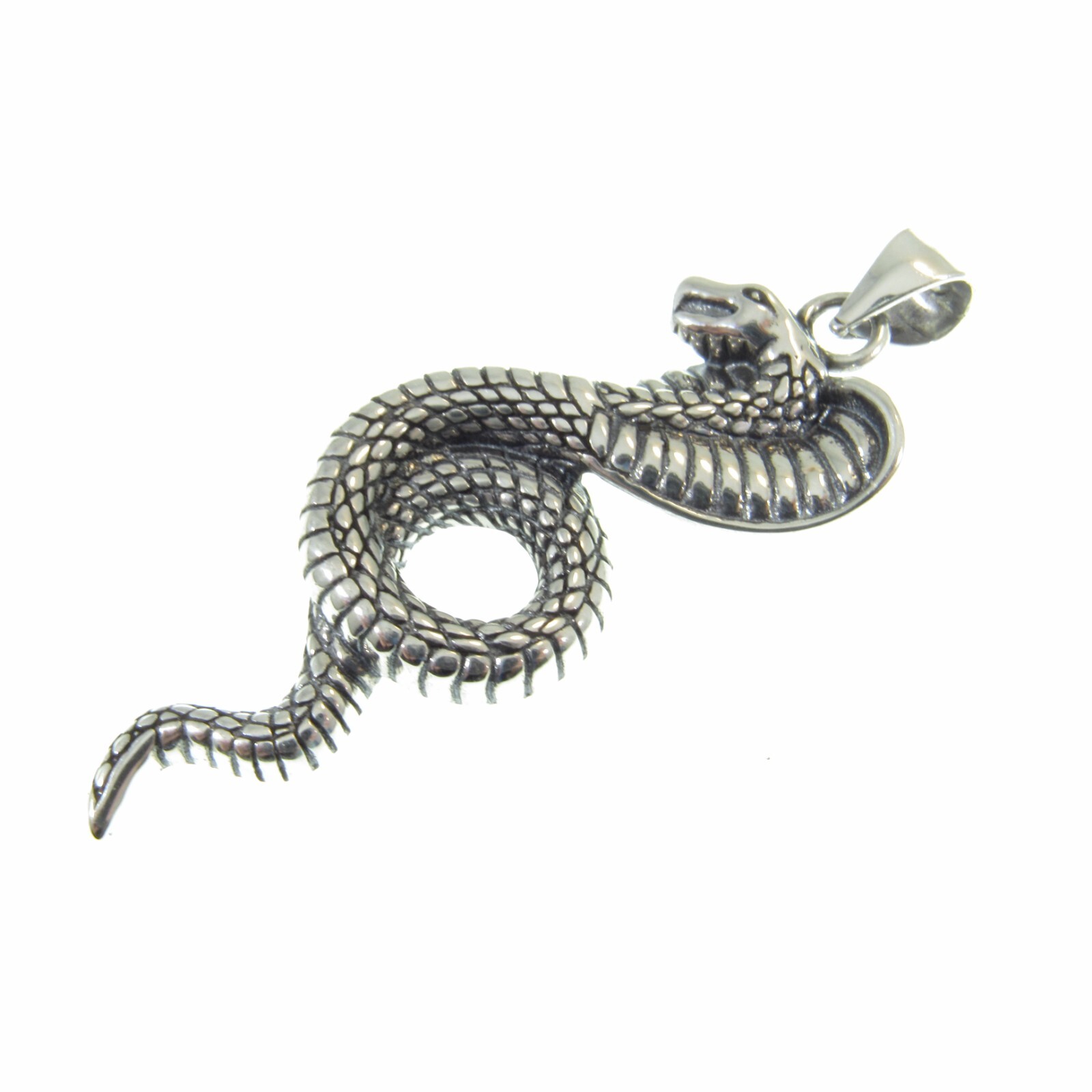 Solid 925 Sterling Silver Cobra Pendant, Mystical Serpent Protection Talisman