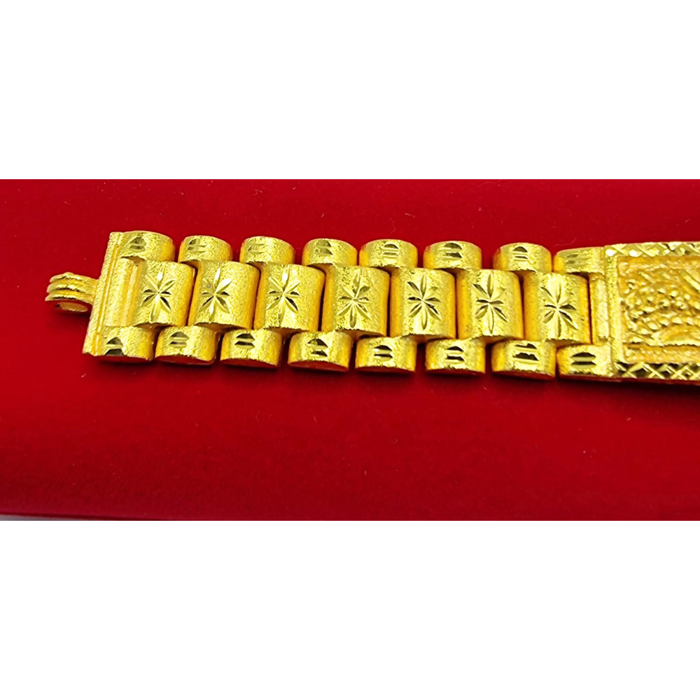 Bracelet Thai Gold 24k Solid Yellow Chain Pendant Dragon Chinese 3 Baht 7 in Men