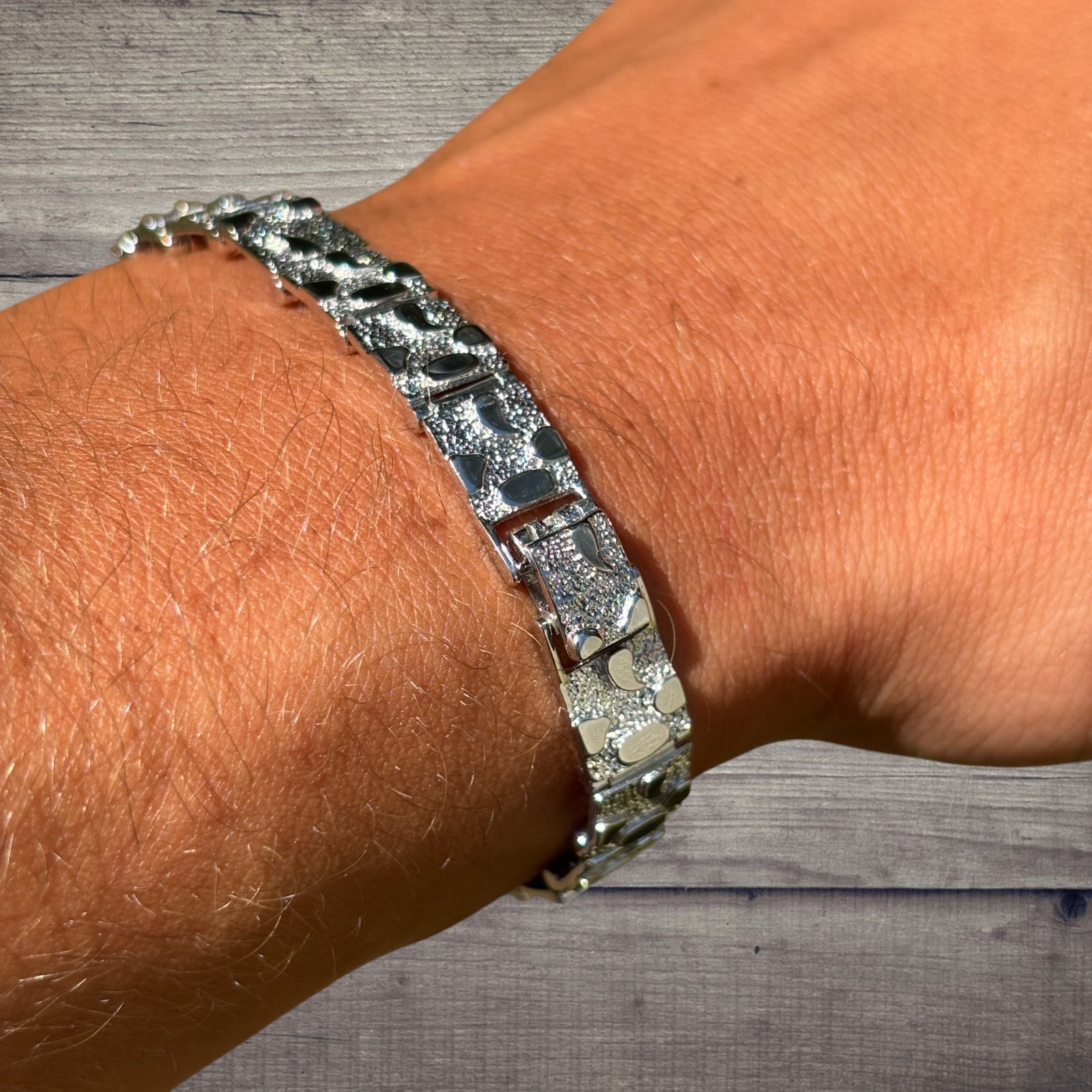 8mm Custom Nugget Bracelet – Real Solid 925 Sterling Silver Or 14k Gold Vermeil