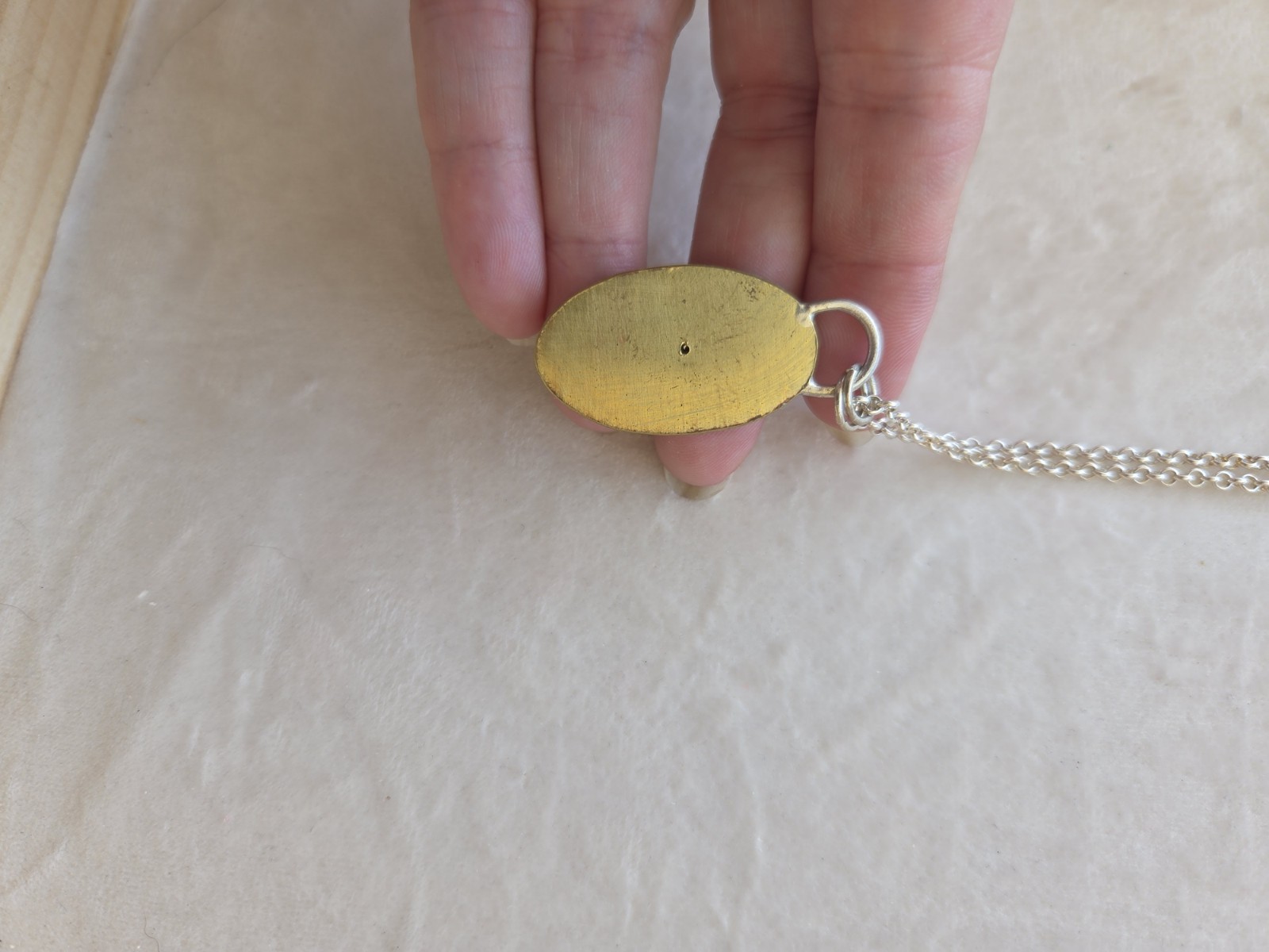 May Gibbs Pendant Necklace Sterling Silver, Broken China Plate Upcycle, gumnut