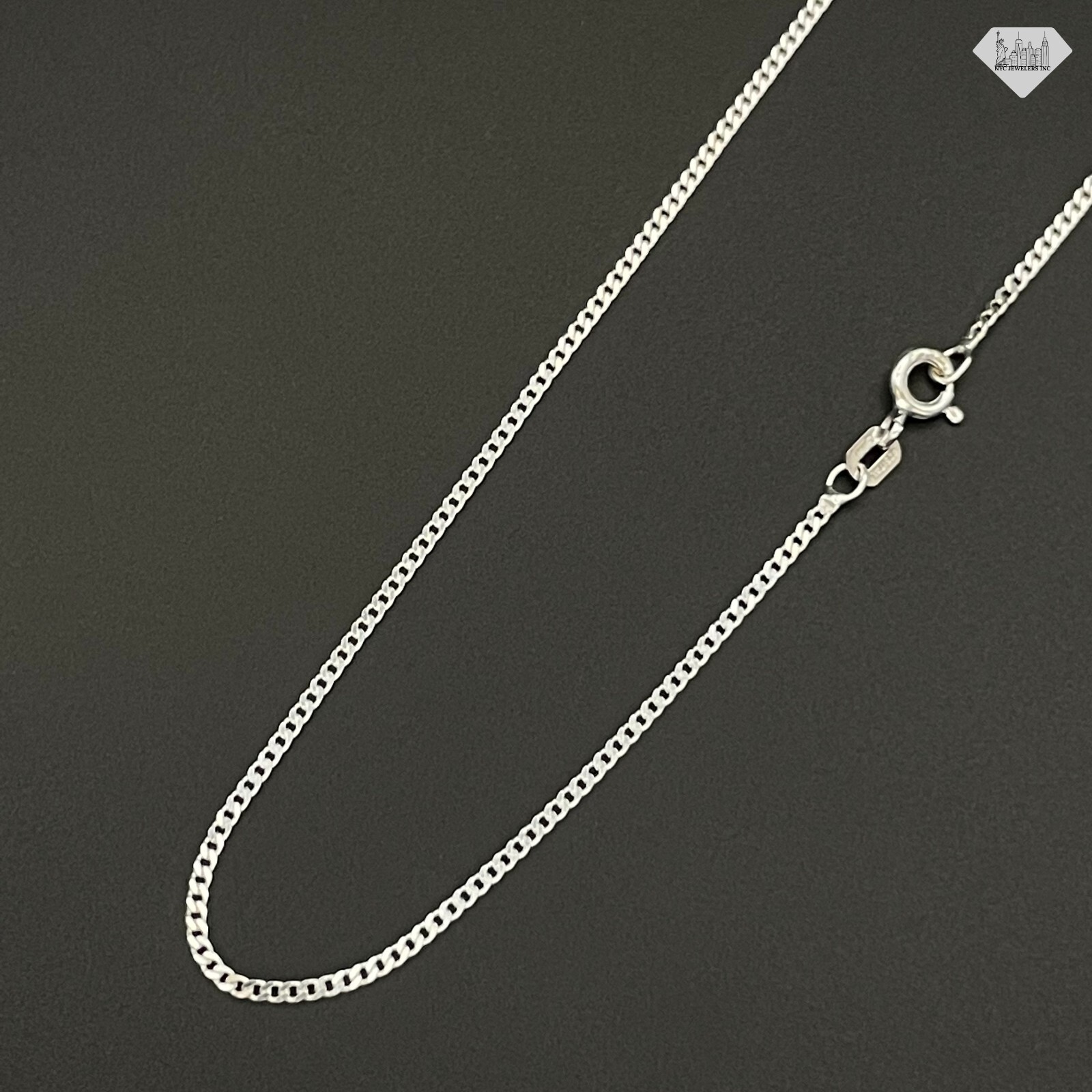 Italian Solid Sterling Silver Curb Link Chain Necklace 925 Silver Chain UNISEX