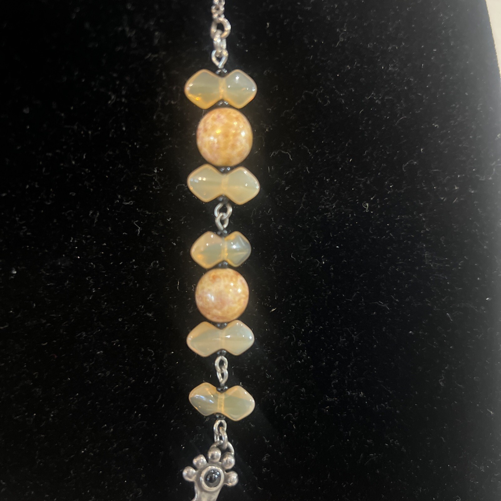 Crazy Modernist Debra Dembowski Nude Figures Sterling Silver Opal Beads Necklace