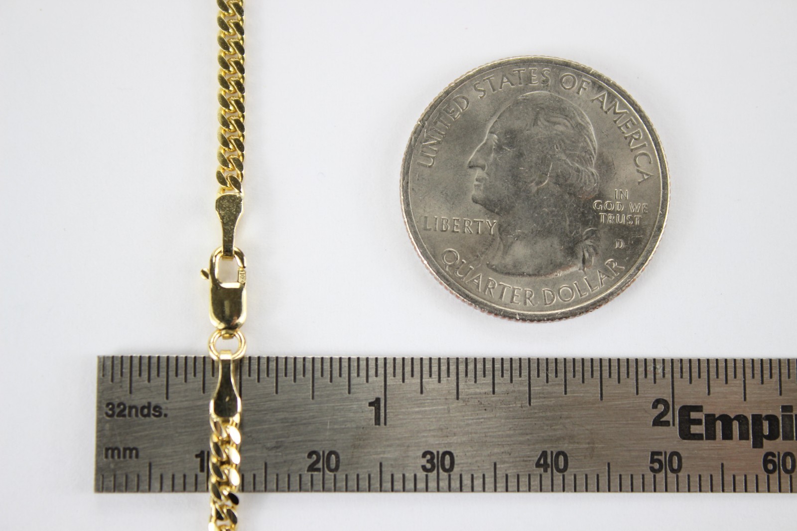 18K Solid Yellow Gold Miami Cuban Link Chain Necklace Men 2.5mm-4mm Size 18″~24″