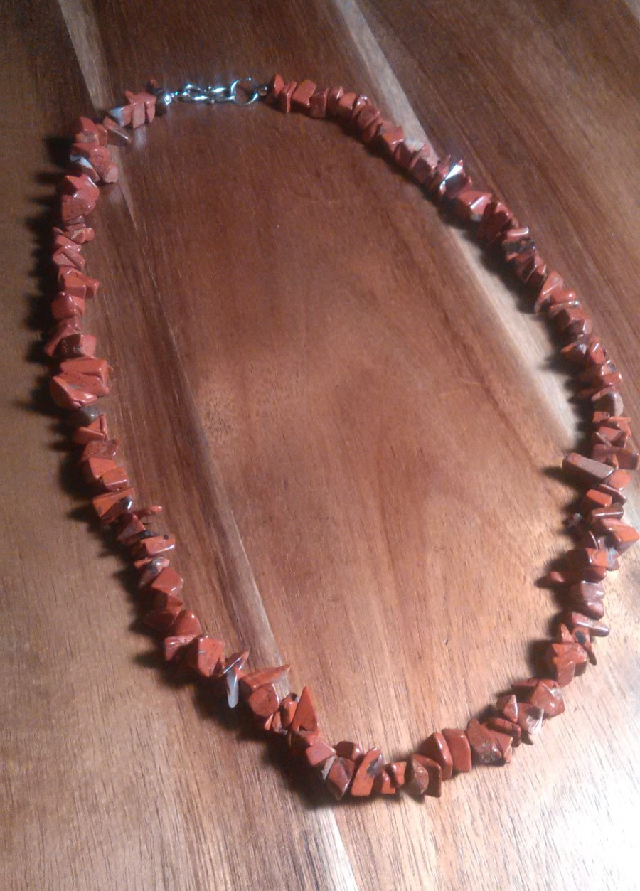 Red Jasper Chips Sterling Silver Necklace