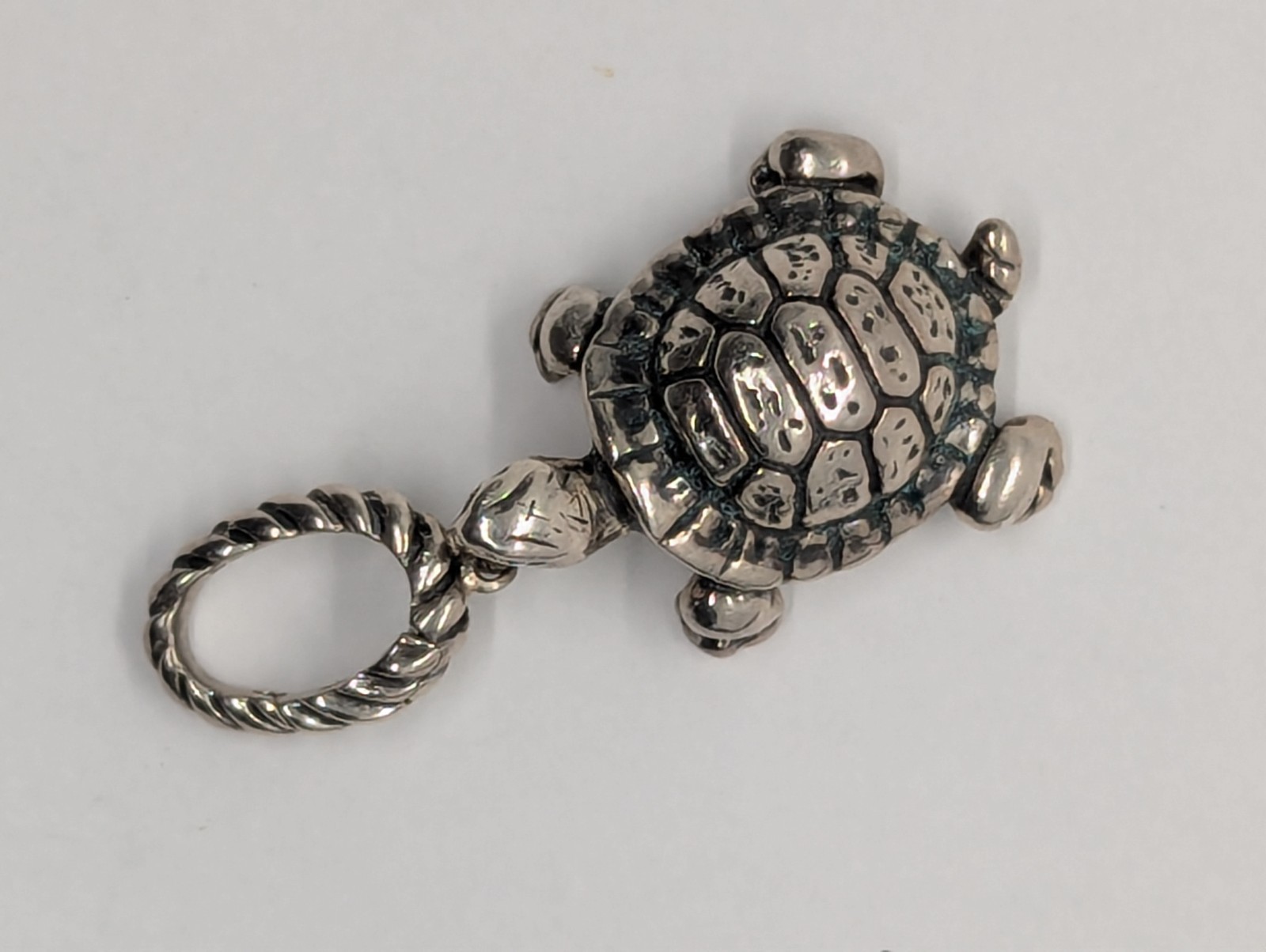 David Yurman Sterling Cable Turtle Enhancer Pendant Charm Retired