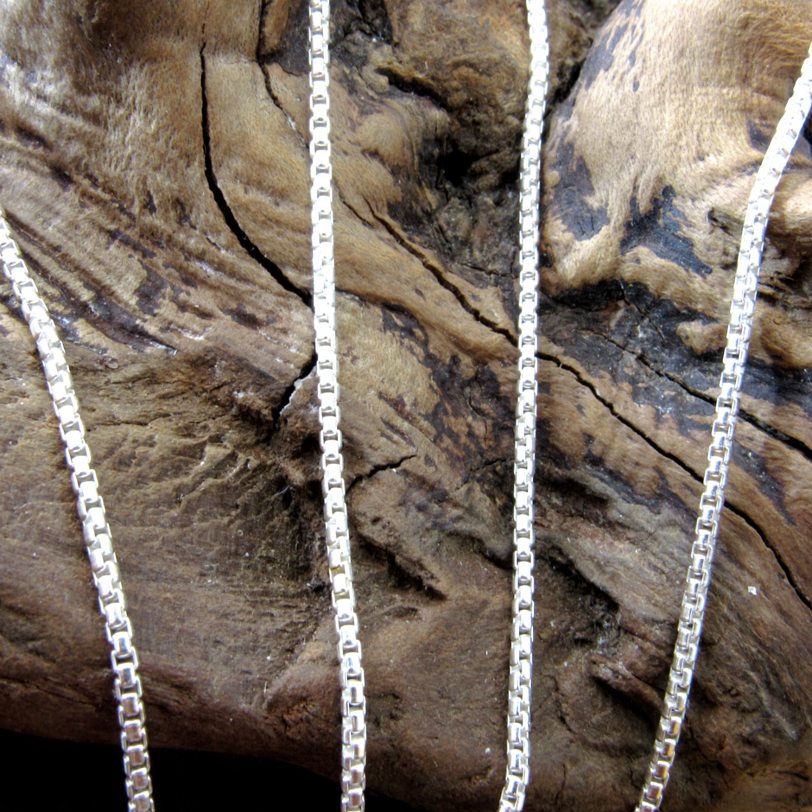 1.5MM Solid 925 Sterling Silver Italian Unisex Round Box Chain Rounded Necklace