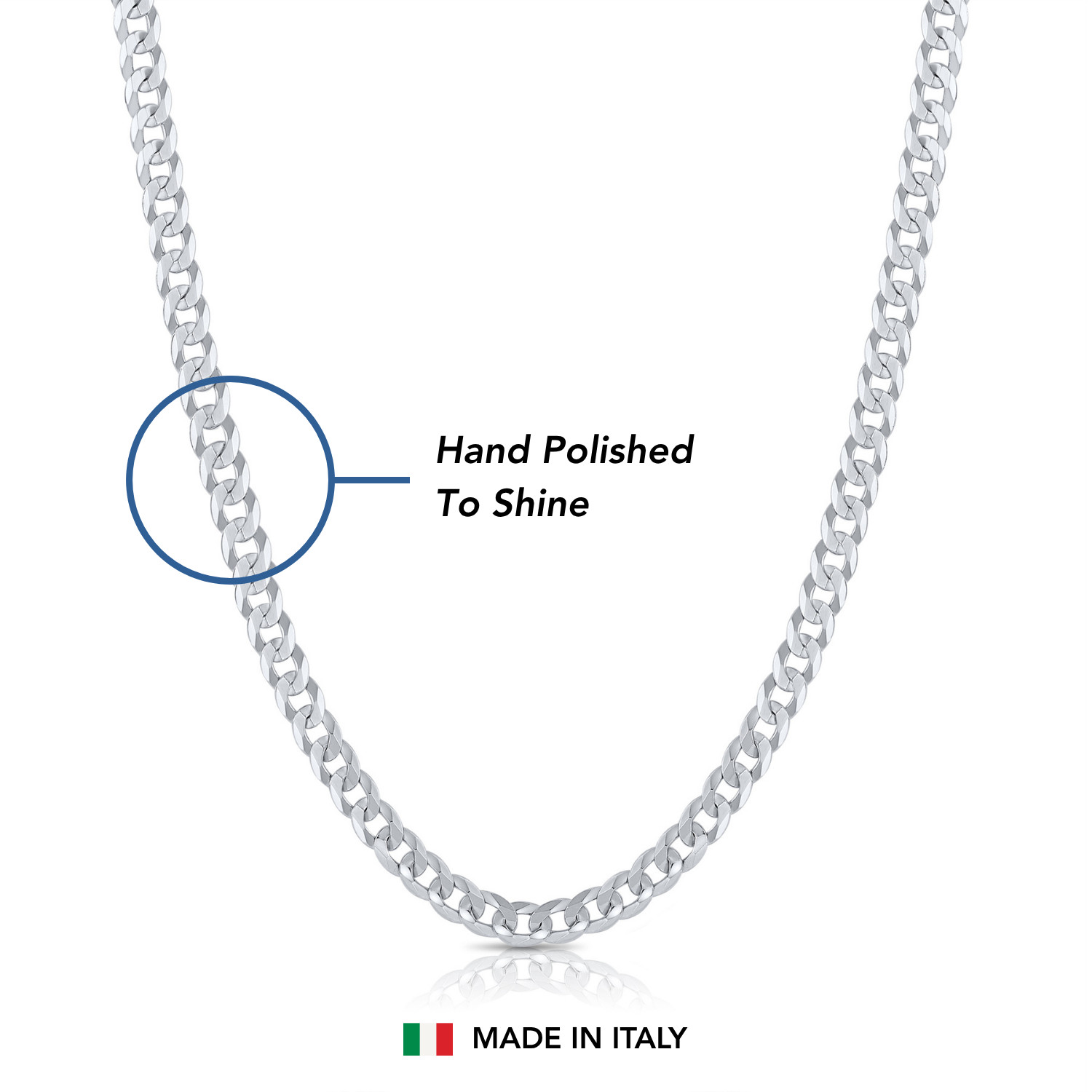 Solid 925 Sterling Silver 3mm-7.5mm Curb Link Chain Italian Necklace 16″-24″
