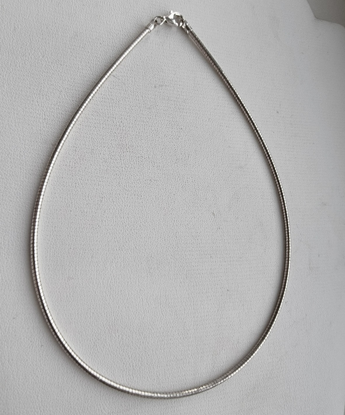 MILOR ITALIAN 925 STERLING SILVER CHOKER OMEGA TONDA HOOP, BASE NECKLACE 15 in
