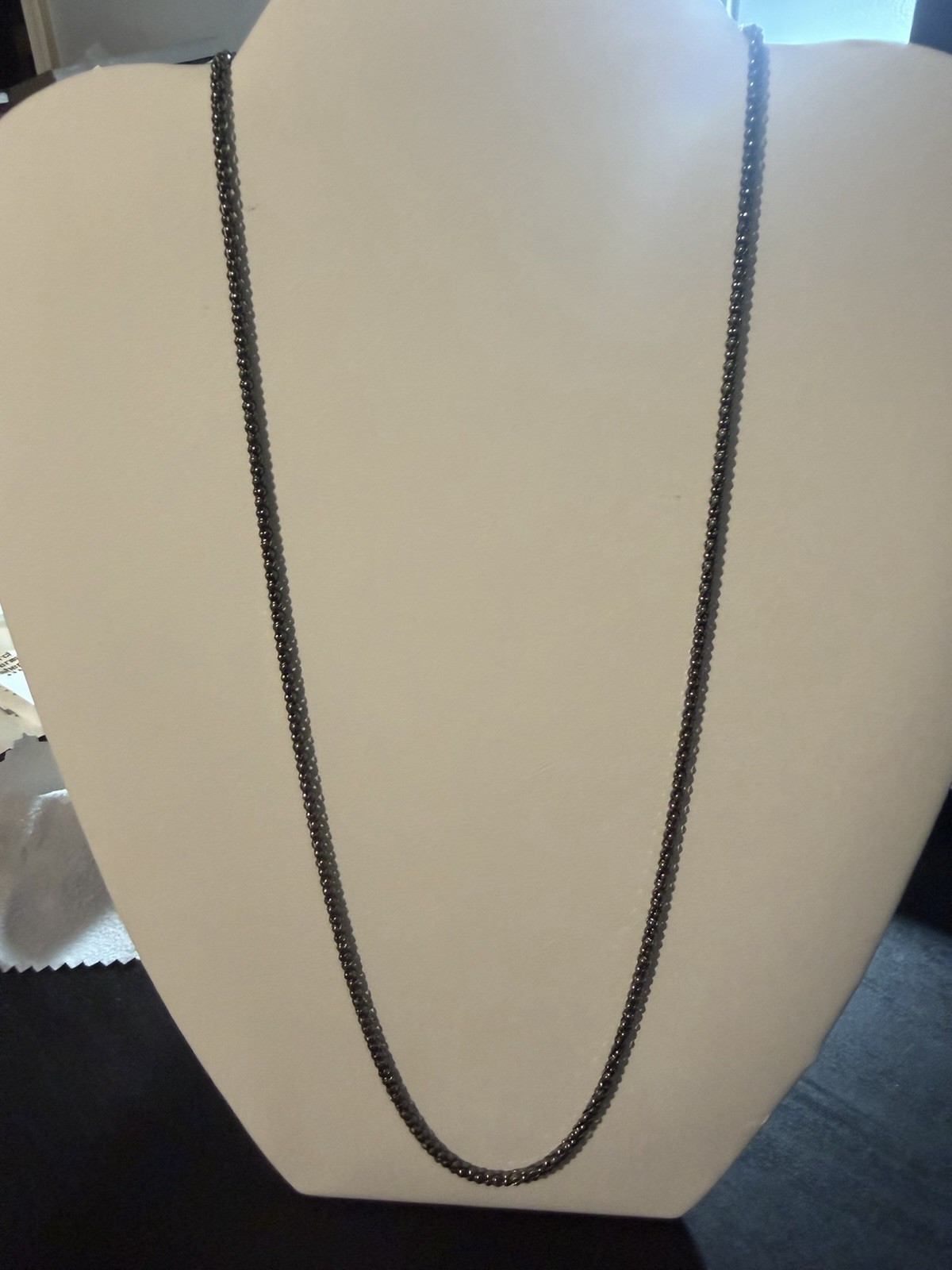 925 Sterling Silver 2.3mm 4.7g POPCORN Chain (Black Rhodium dipped)