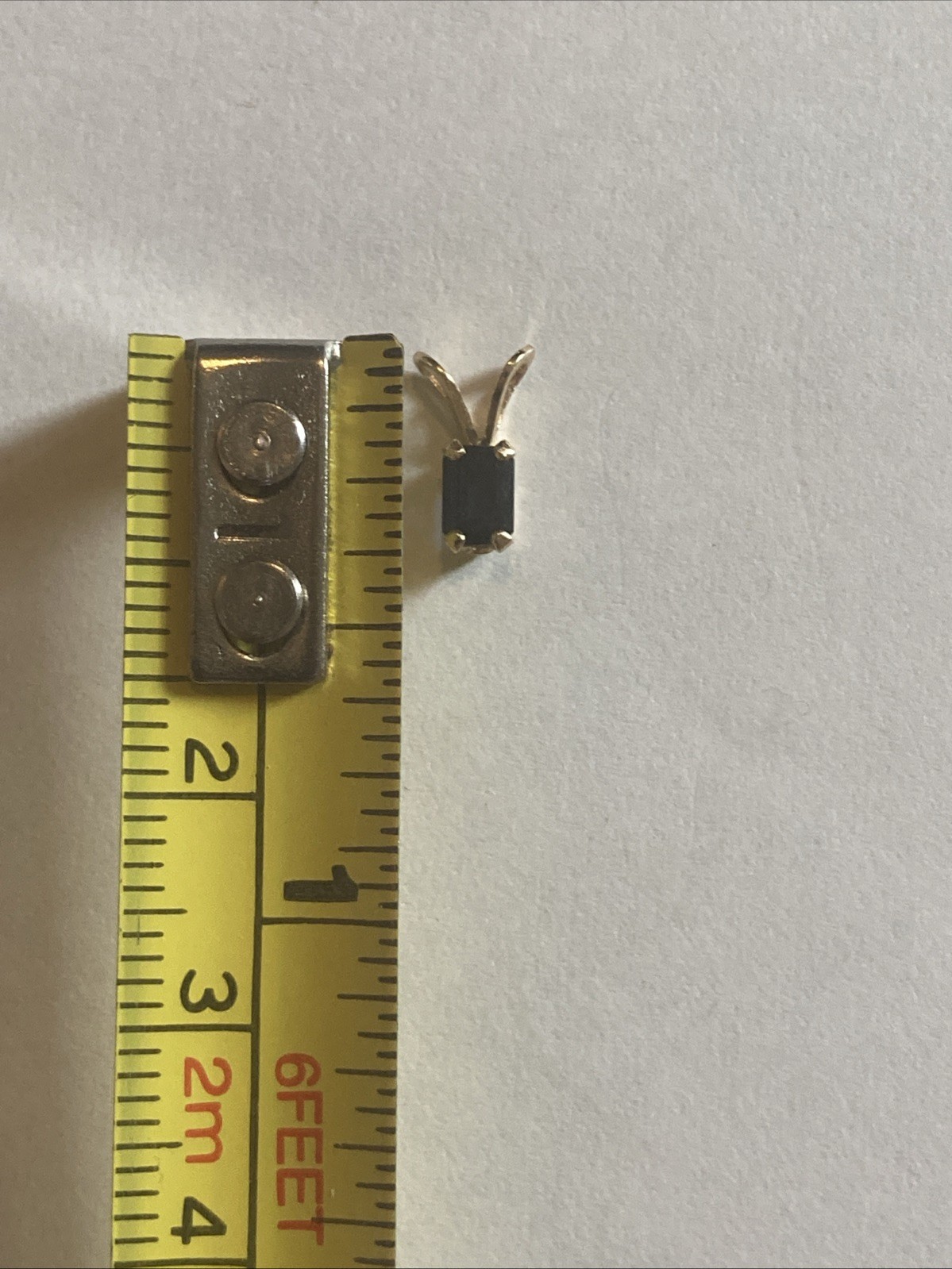 14k Yellow Gold Tiny Small Blue Stone Pendant