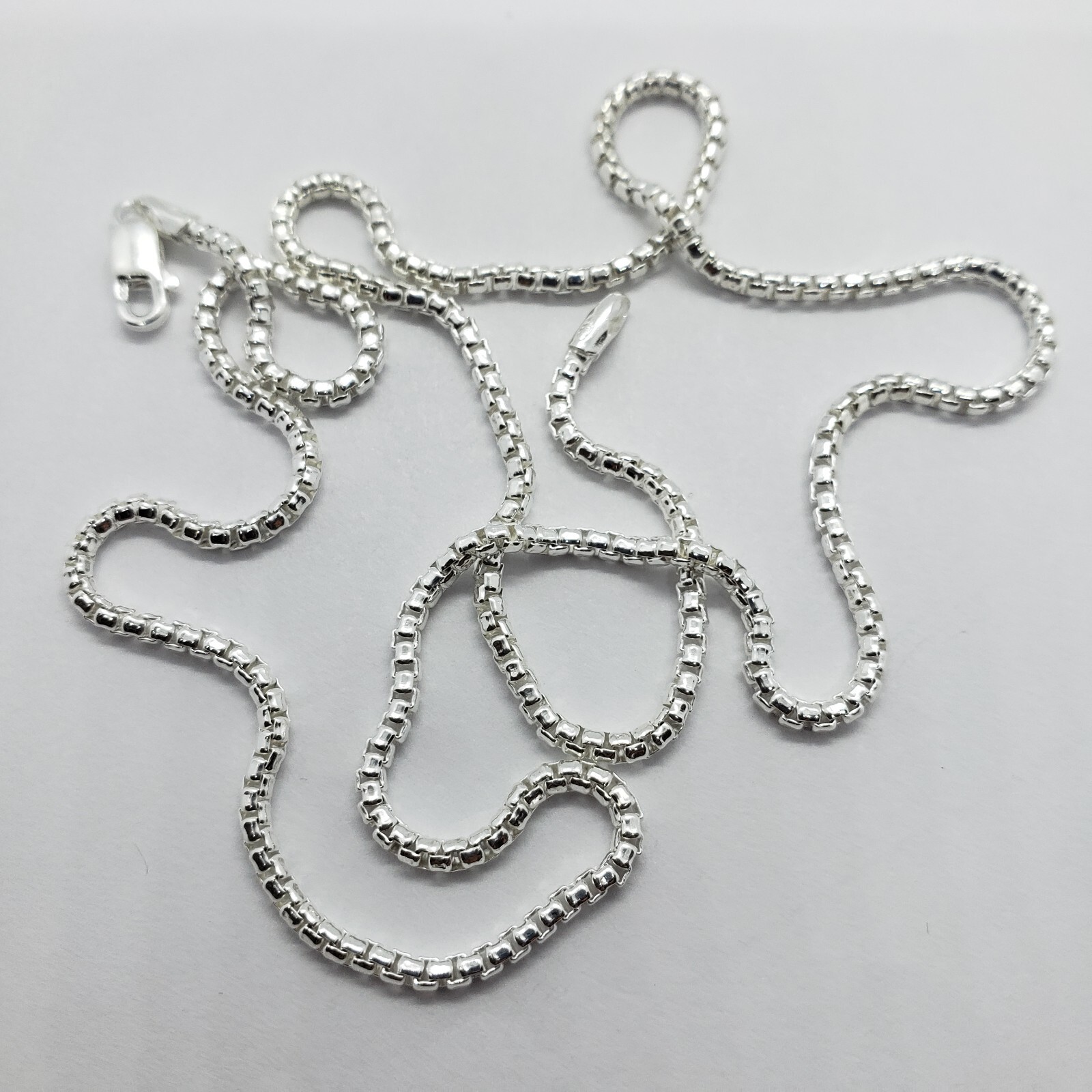 925 Sterling Silver Round Box Chain Necklace High Quality 2mm 16″-30″