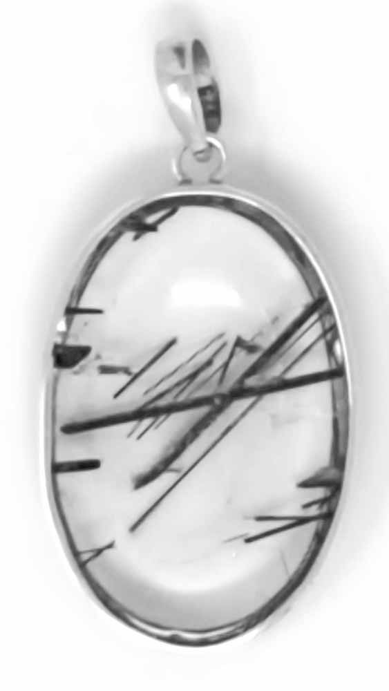 Silver Pendant Gemstone Tourmaline Quartz 16G AA Quality Loupe Clean 925 Silver