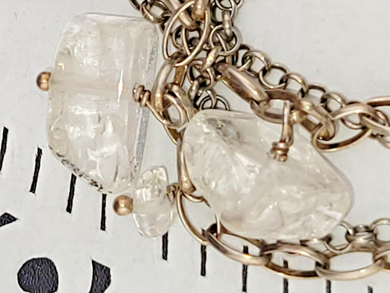 Silpada Pools of Light Quartz Coin 🫧Pearl Sterling Silver 34″ Festoon Necklace