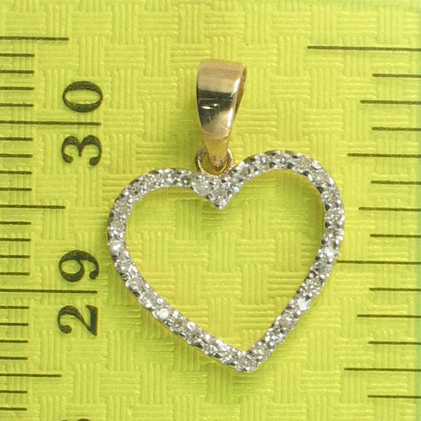 Beautiful & Love Heart 14kt Solid Yellow Gold Diamond Pendant Necklace