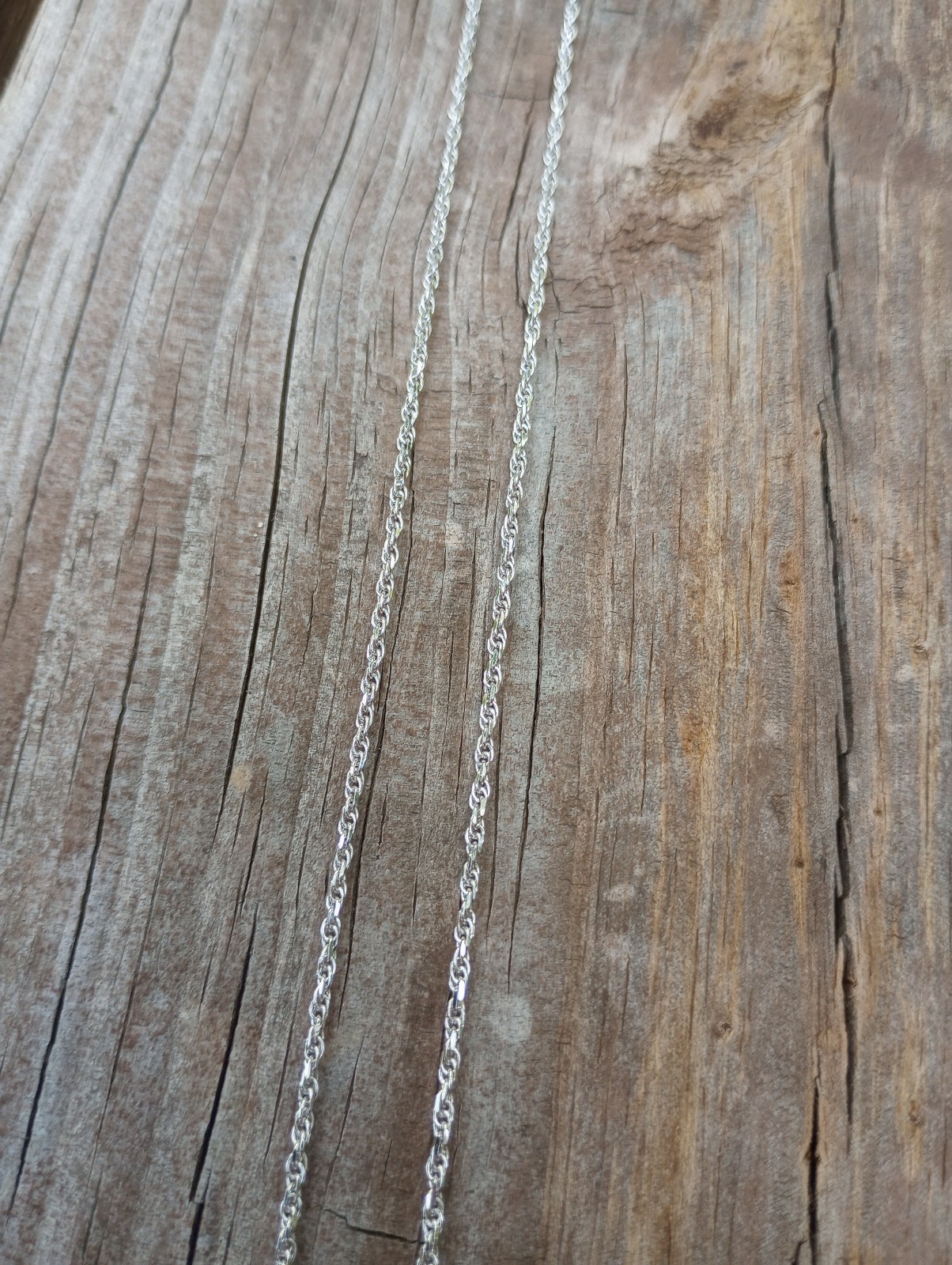 Womens Twist Chain, 20 inch, Sterling Silver, Dainty, marked 925 Italy