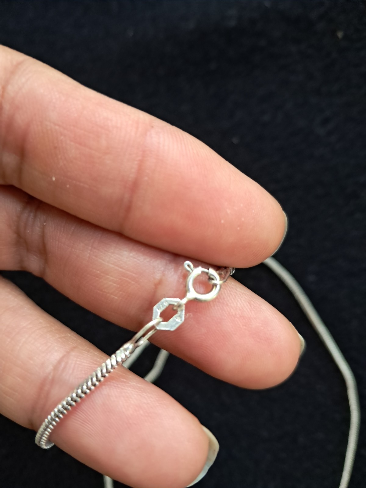 925 silver chain with heart pendant, made in Mexico, 11.5 inches.
