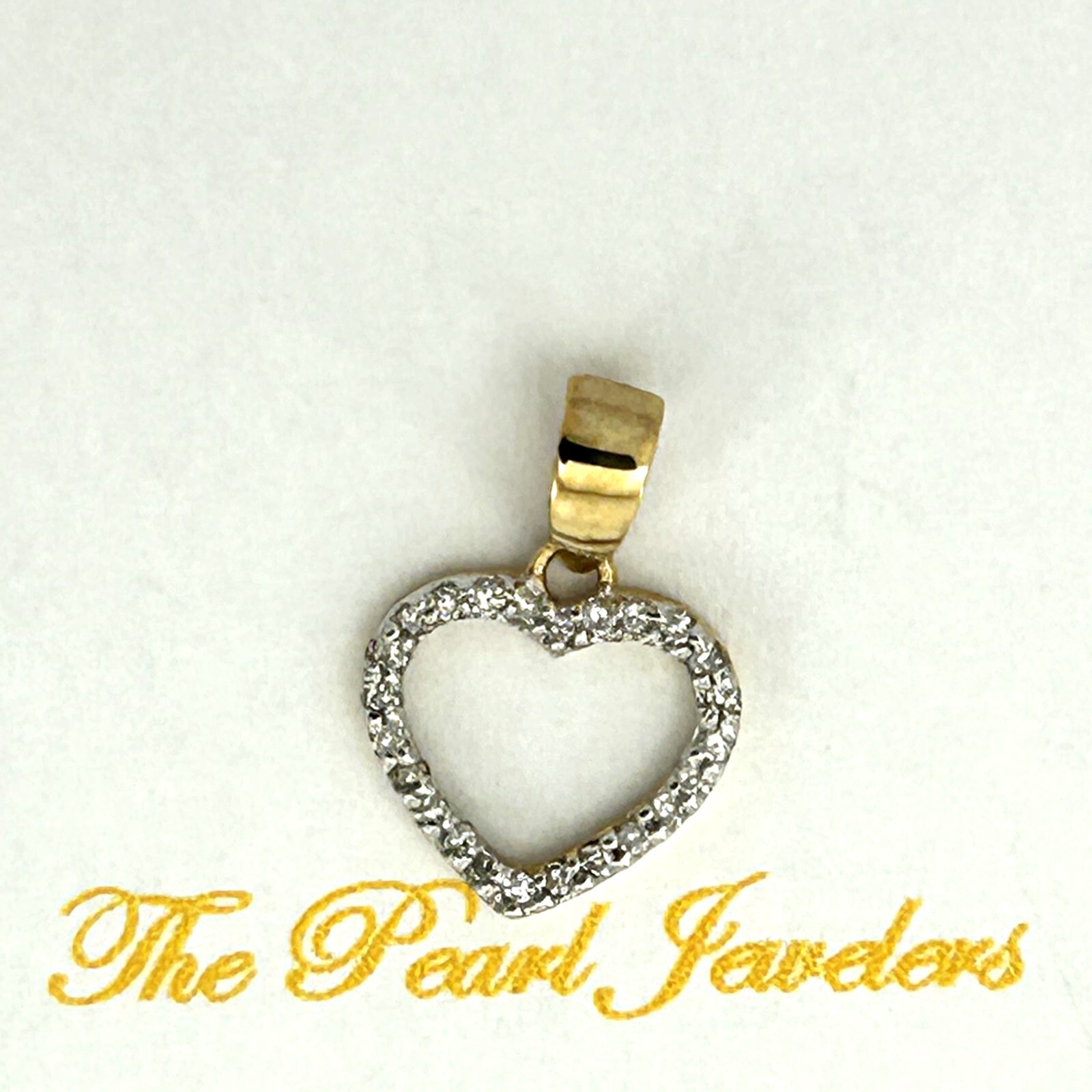 Beautiful & Love Heart 14kt Solid Yellow Gold Diamond Pendant Necklace