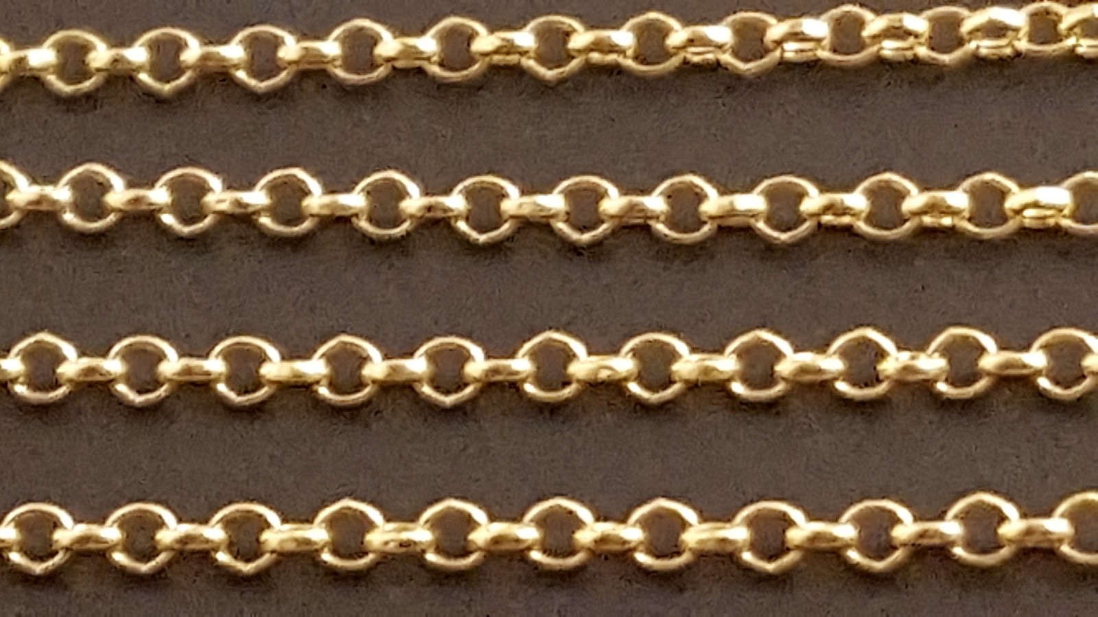 14K Solid Yellow Gold 1.55 mm Rolo Chain Necklace 16″, 18”, 20″, 22″, 24”.