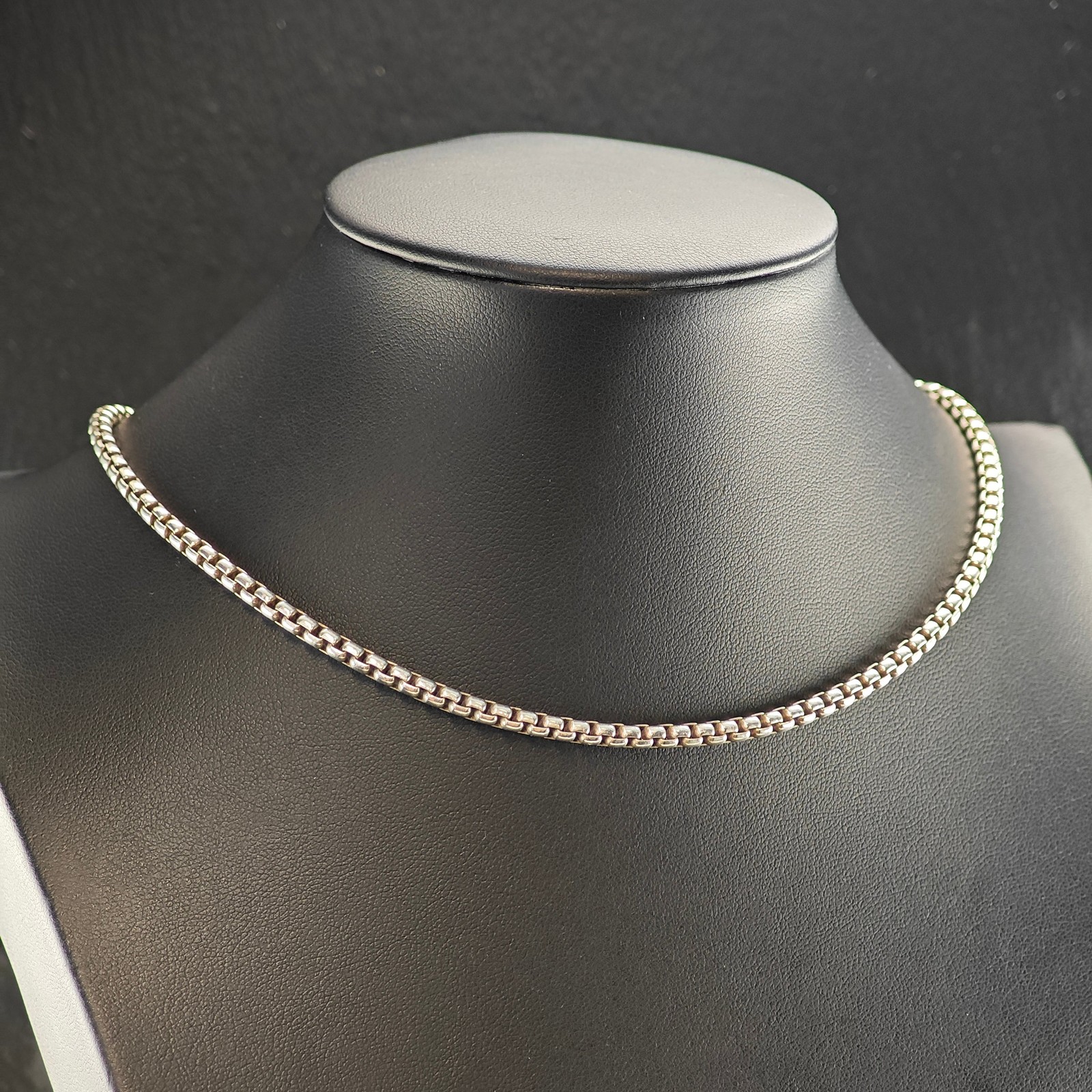 David Yurman 14k Gold Accent, Sterling Silver 3.5mm Box Chain Necklace 16″ N2715