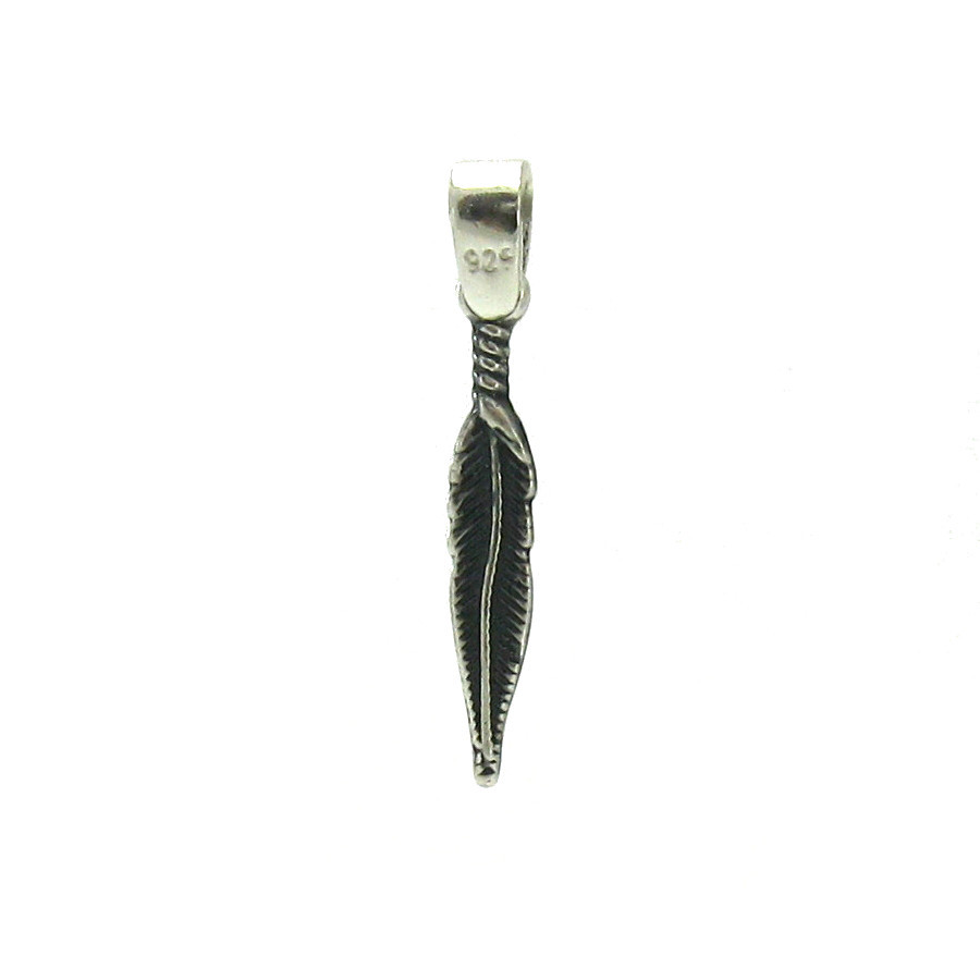 Sterling Silver Pendant Hallmarked Genuine Solid 925 Feather Nickel Free Empress
