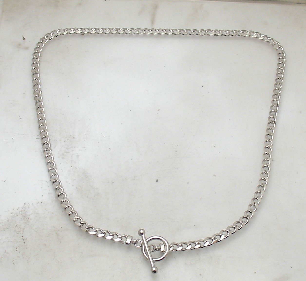 Cuban Curb Chain Necklace Toggle Clasp Anti-Tarnish Real 925 Sterling Silver