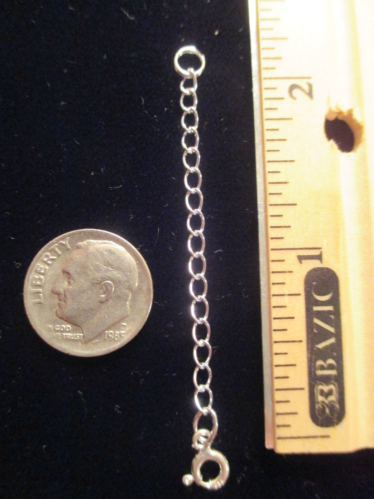 EXTENDER 925 silver bracelet/necklace extension 2 inches & SpringRing type lock