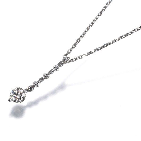 Auth STAR JEWELRY Necklace Diamond 0.20ct 950 Platinum