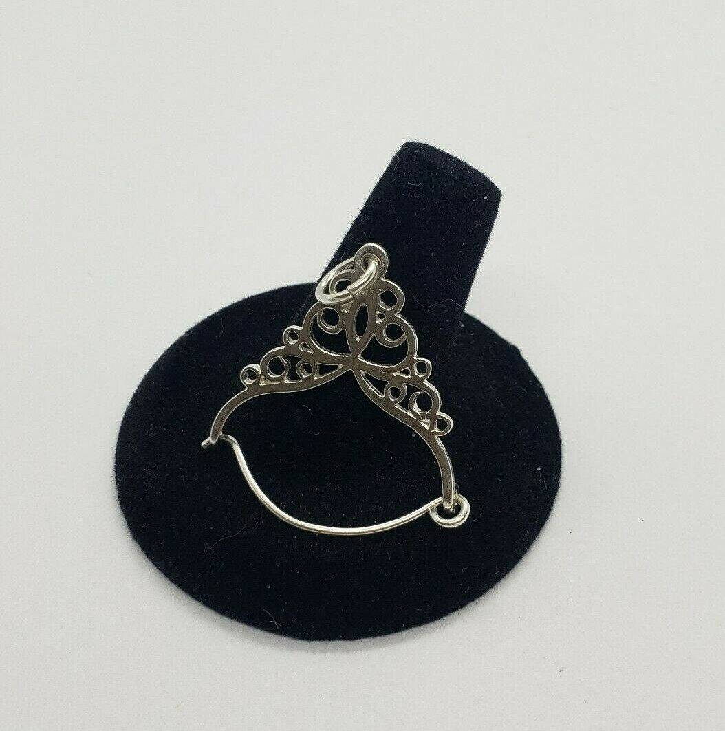 925 Solid Sterling Silver Large Charm Holder Pendant 1 1/2 inch Tall Made in USA