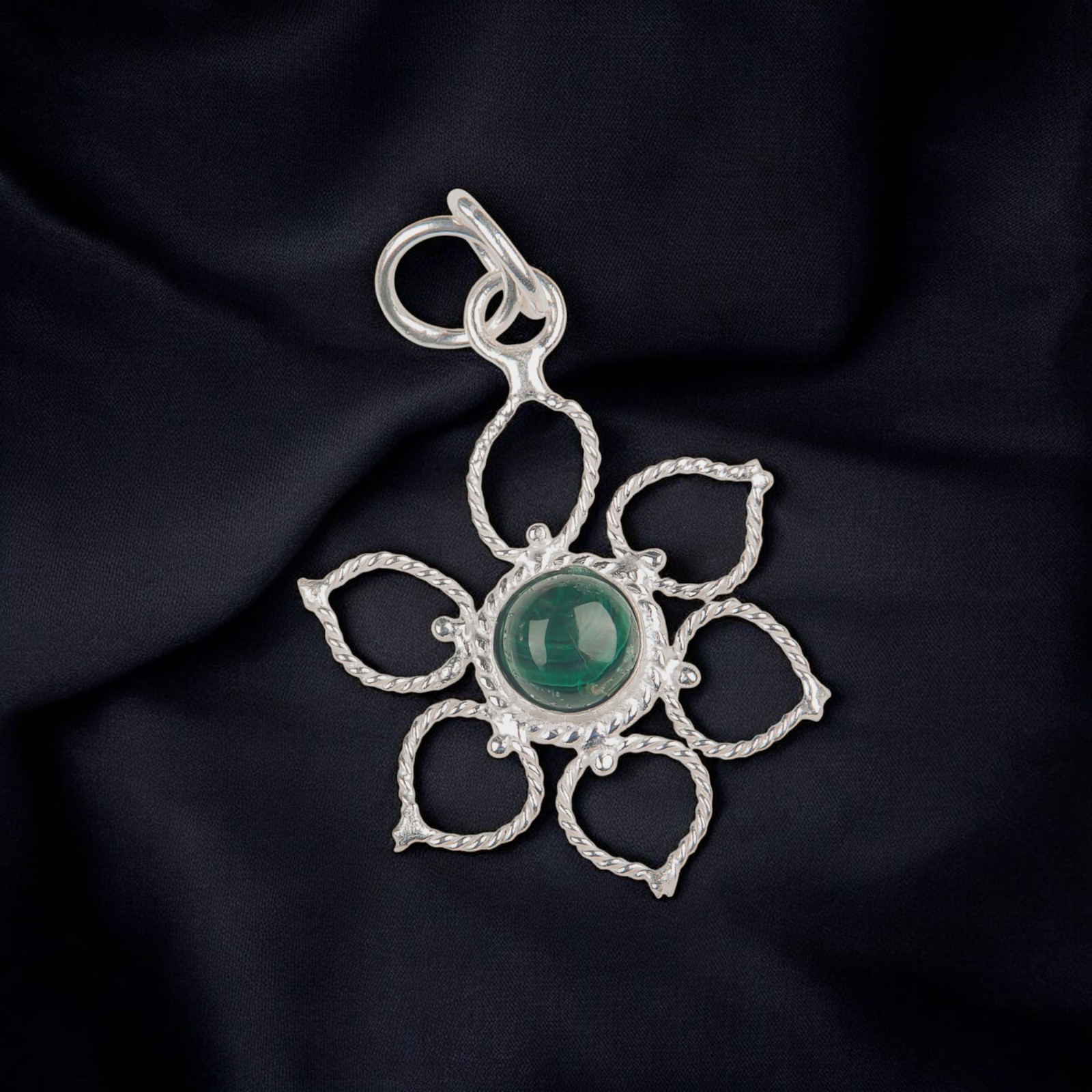 Malachite Gemstone Jewelry 925 Silver Handmade Pendant 1.44″For Anniversary Gift
