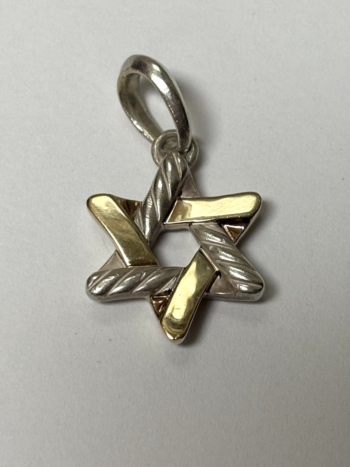 David Yurman 18kt & Sterling Silver Star of David Pendant