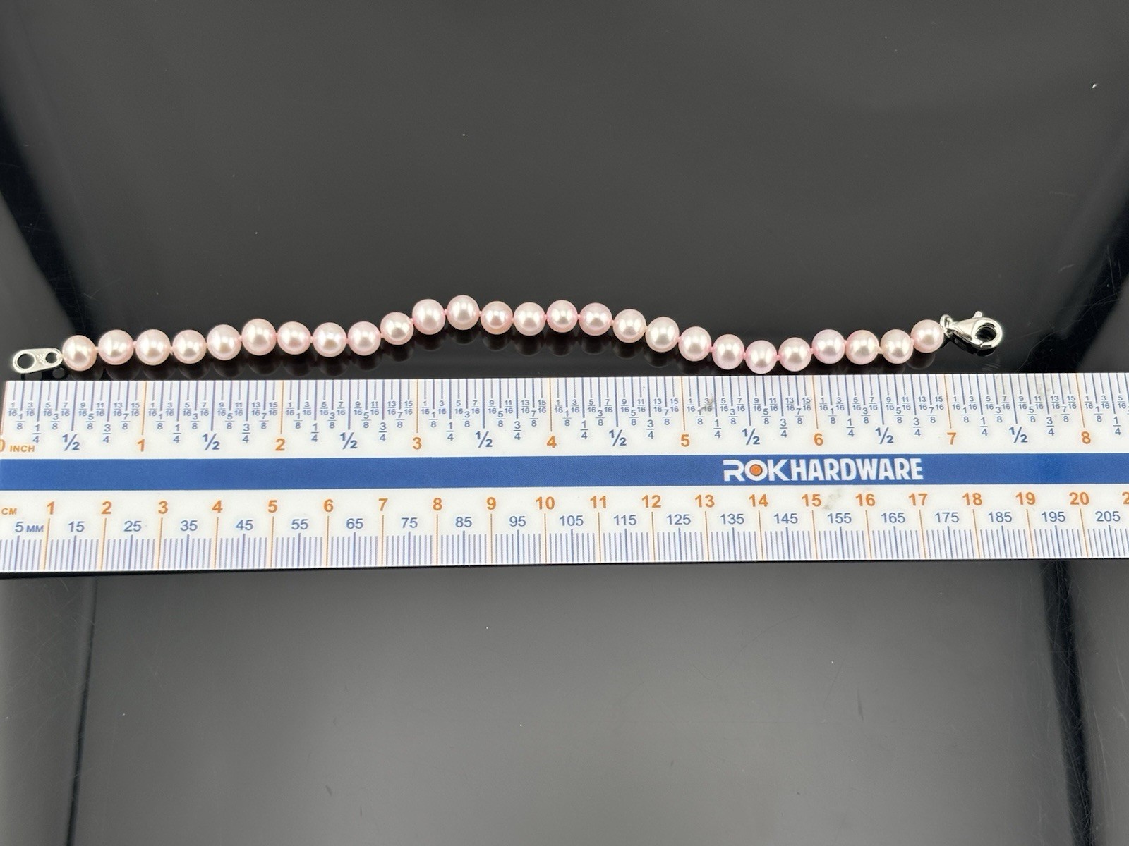 Danbury Mint Sterling Silver Pink Pearl Necklace Bracelet & Stud Dangle Earrings