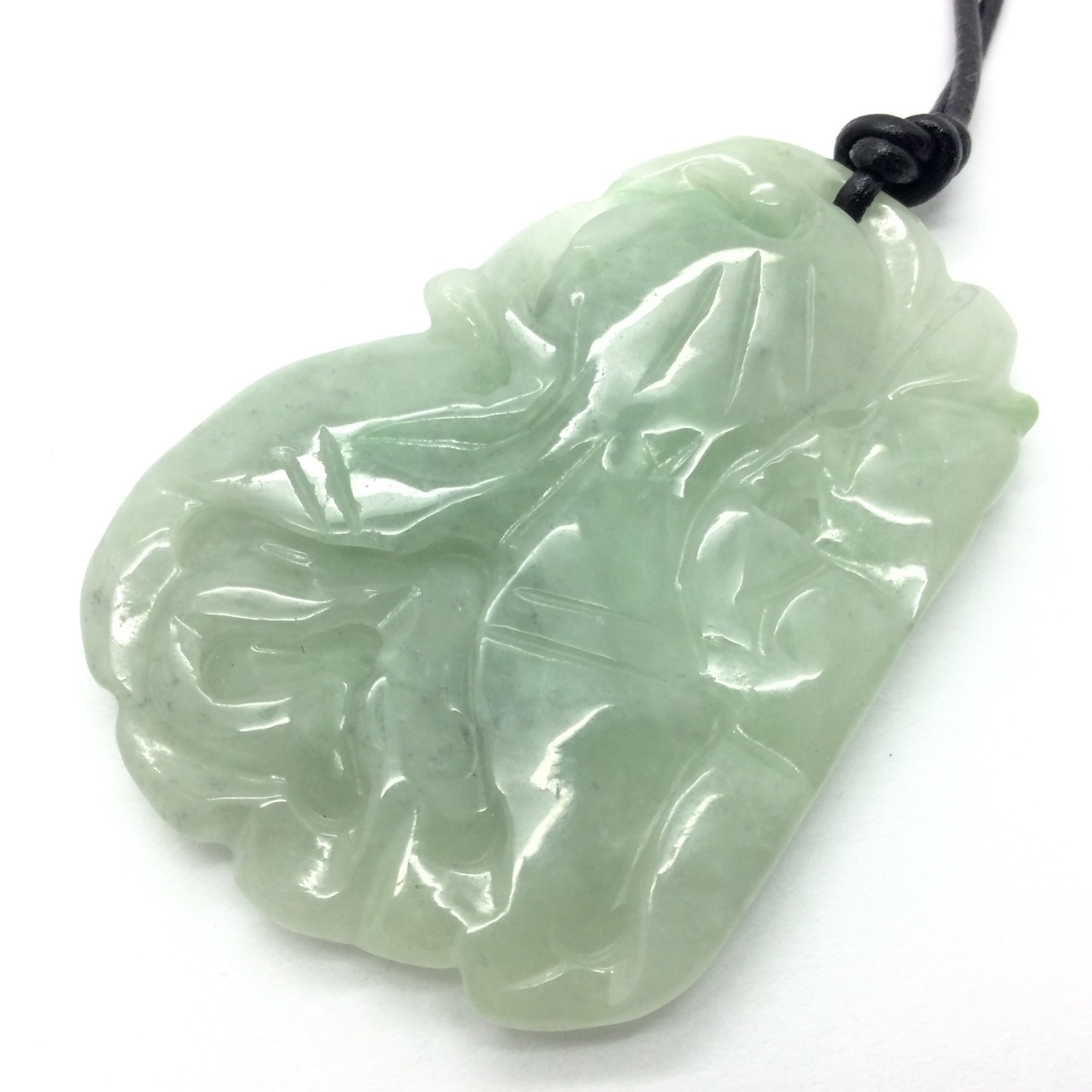 Burmese Jade Cabbage Tiger Pendant Green Jadeite Jade Stone Necklace Myanmar